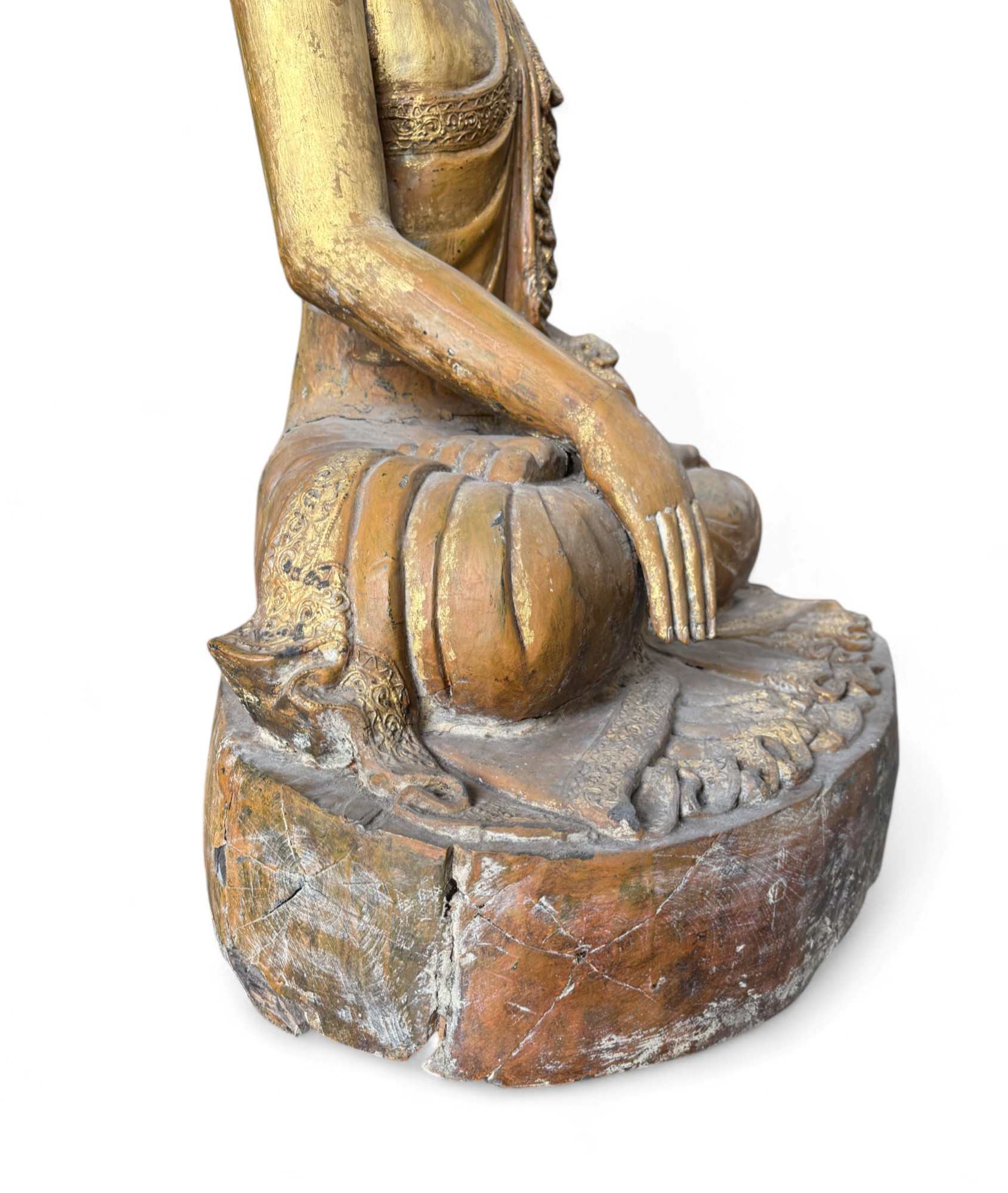 Alte Mandalay Buddha Statue Teakholz Burma Skulptur