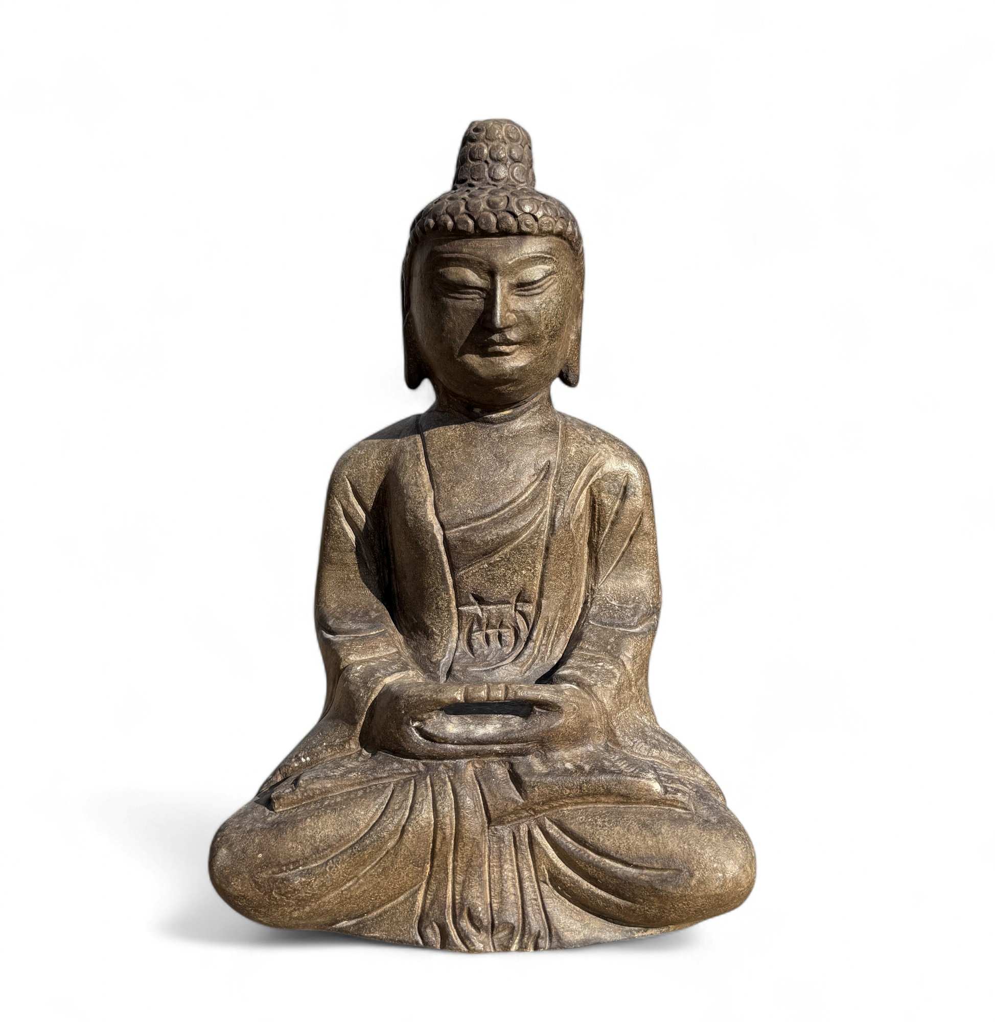 Garten Buddha Statue Naturstein Figur Meditation Geste