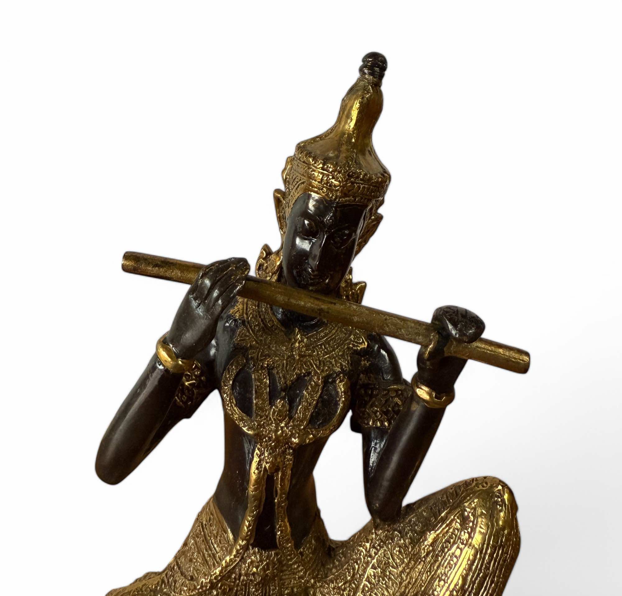 Thailändischer Tempelwächter Musiker Bronze Figur