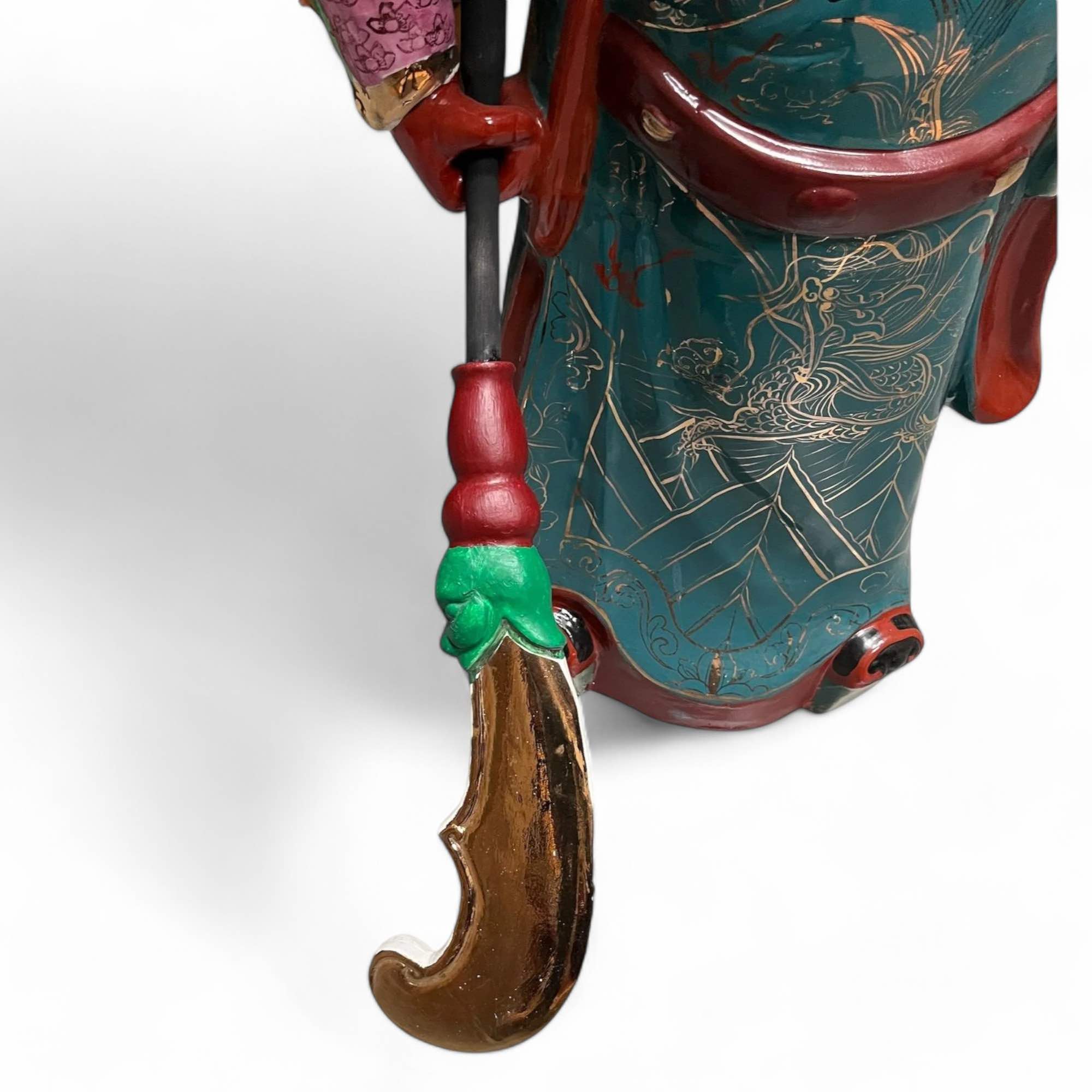 Guan Yu Krieger Statue China Porzellan - 99cm groß