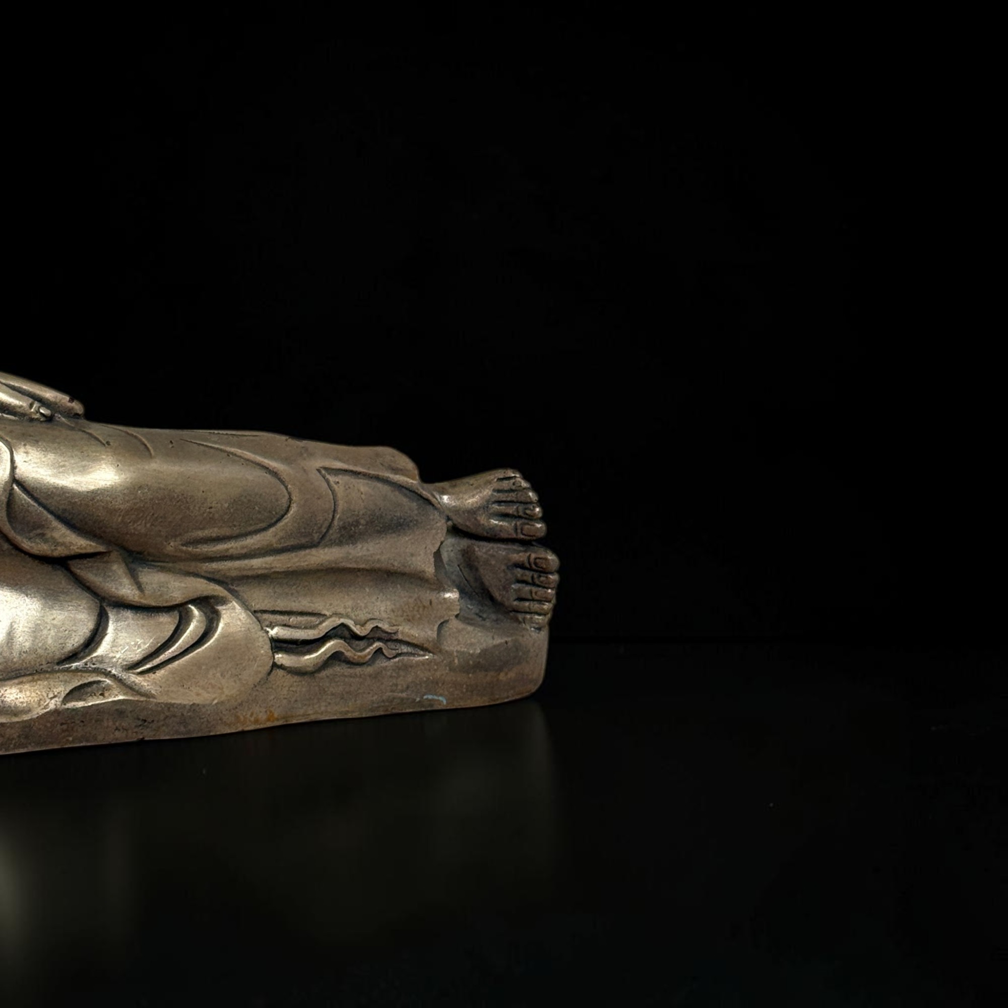 Liegender Buddha Figur Bronze Parinirvana Skulptur Ming Marke alt