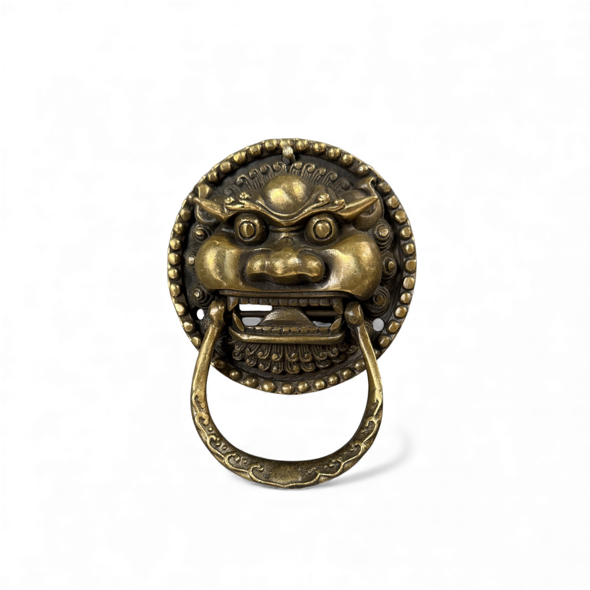 Türklopfer aus Bronze - Tempelwächter Löwe aus China