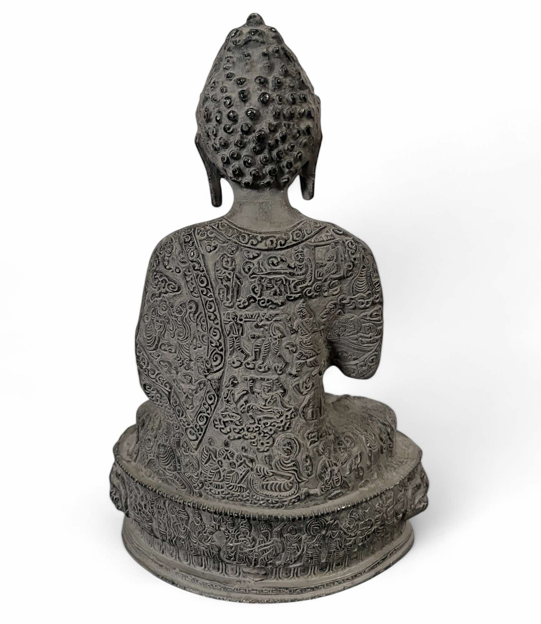 Buddha Bronze Figur mit lehrender Geste 31,5 cm