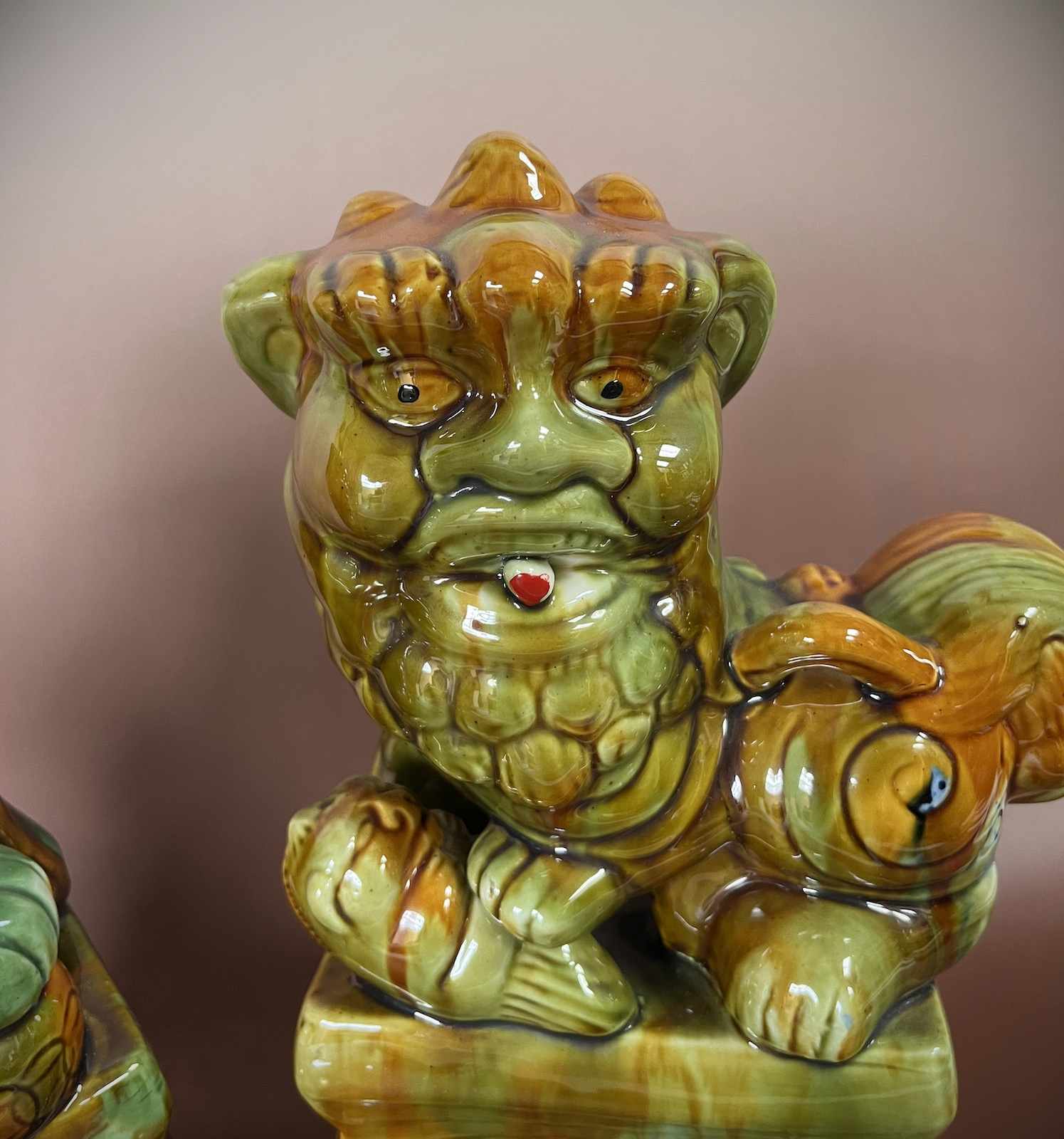 Asiatische Wächterlöwen Keramik Porzellan China