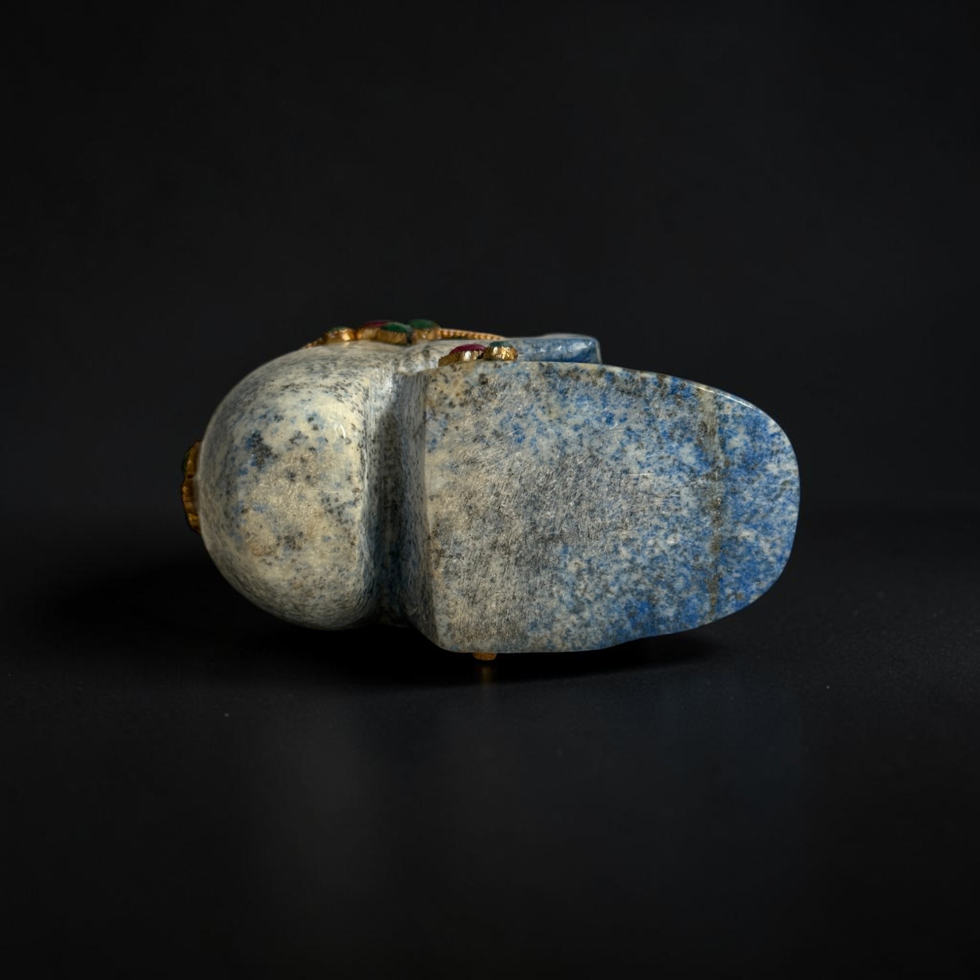 Lapis Lazuli Skull Totenkopf mit Edelsteinen Nepal - 9 cm