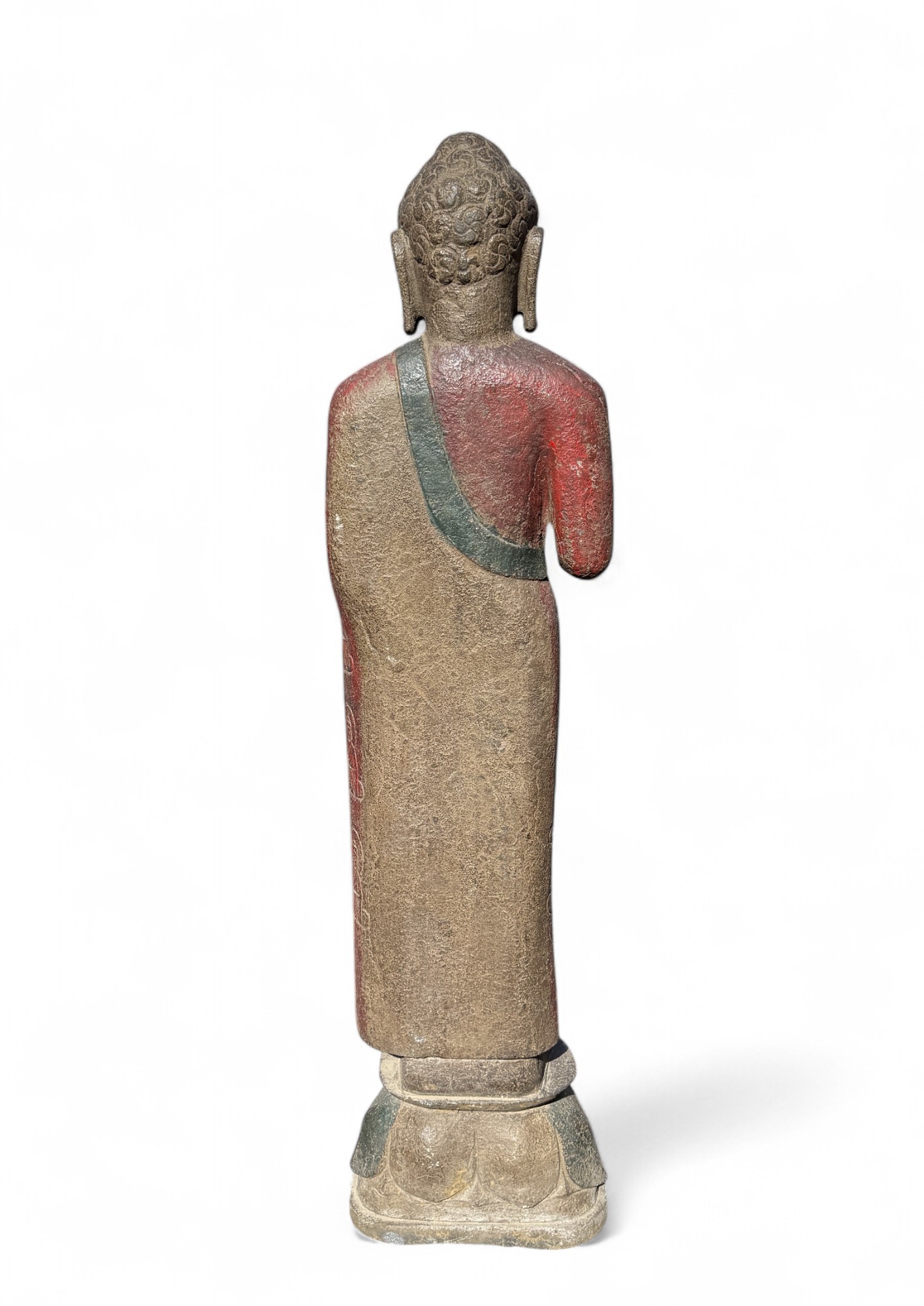 Garten Buddha Statue stehende Skulptur Schutz Geste 120 cm groß