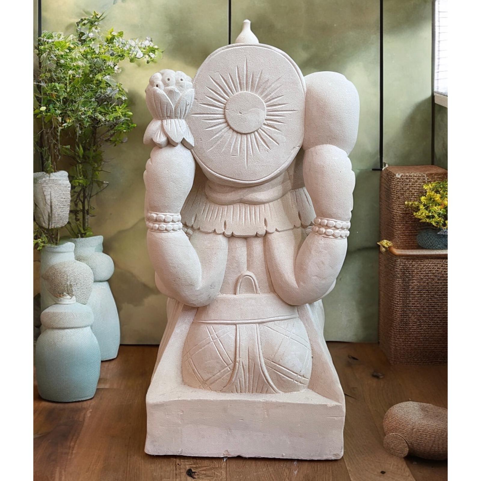 Ganesha Figur Sandstein Thailand Skulptur Indoor