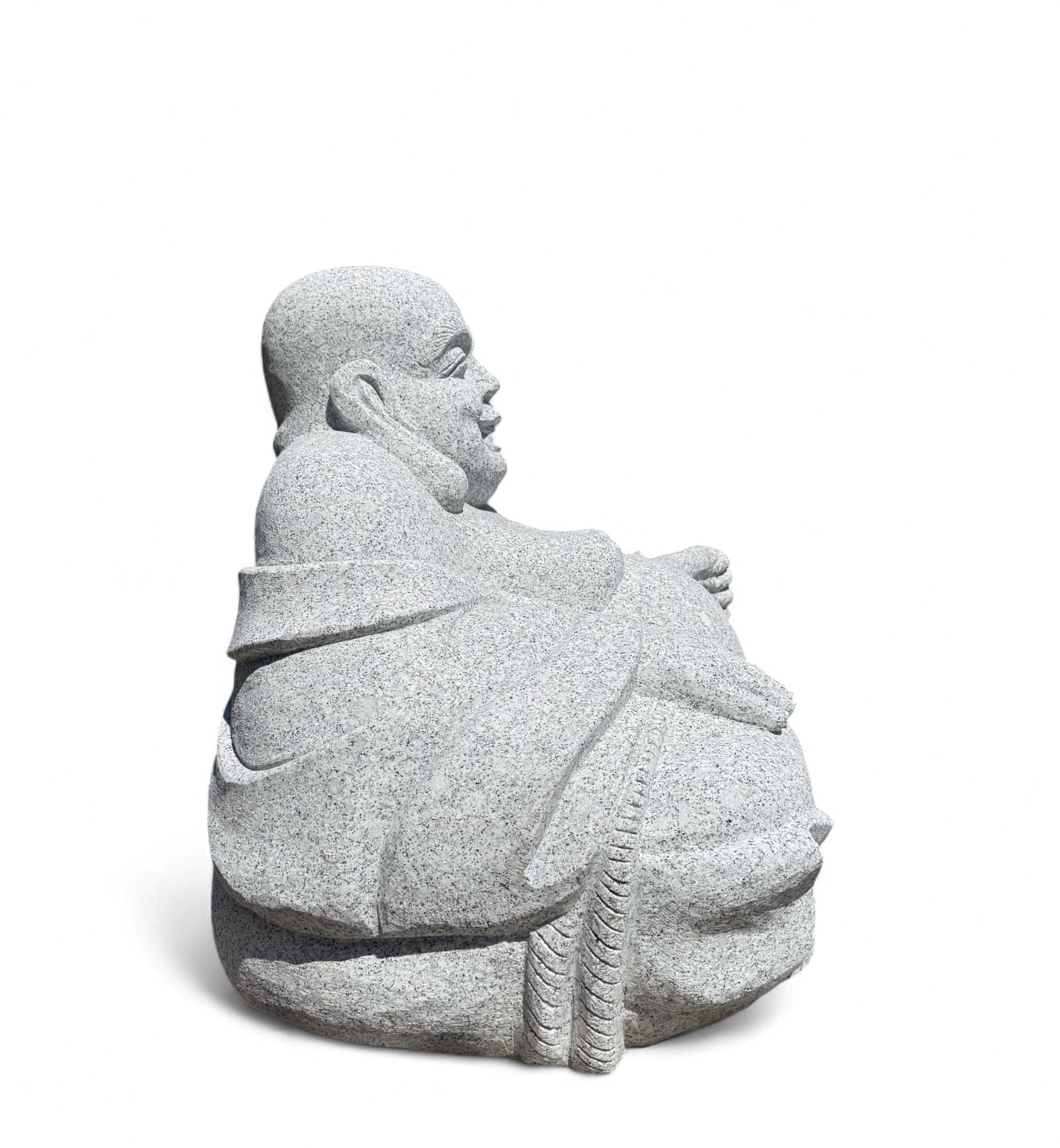 Happy Buddha Granit Stein Statue Garten Skulptur