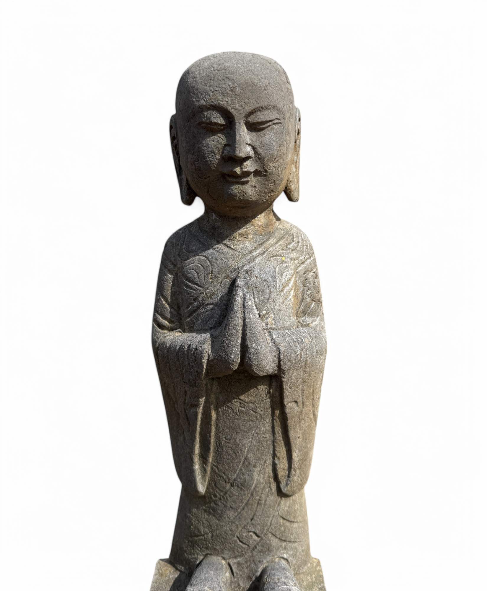 Zen Mönch China Garten Skulptur Naturstein Figur 50 cm groß