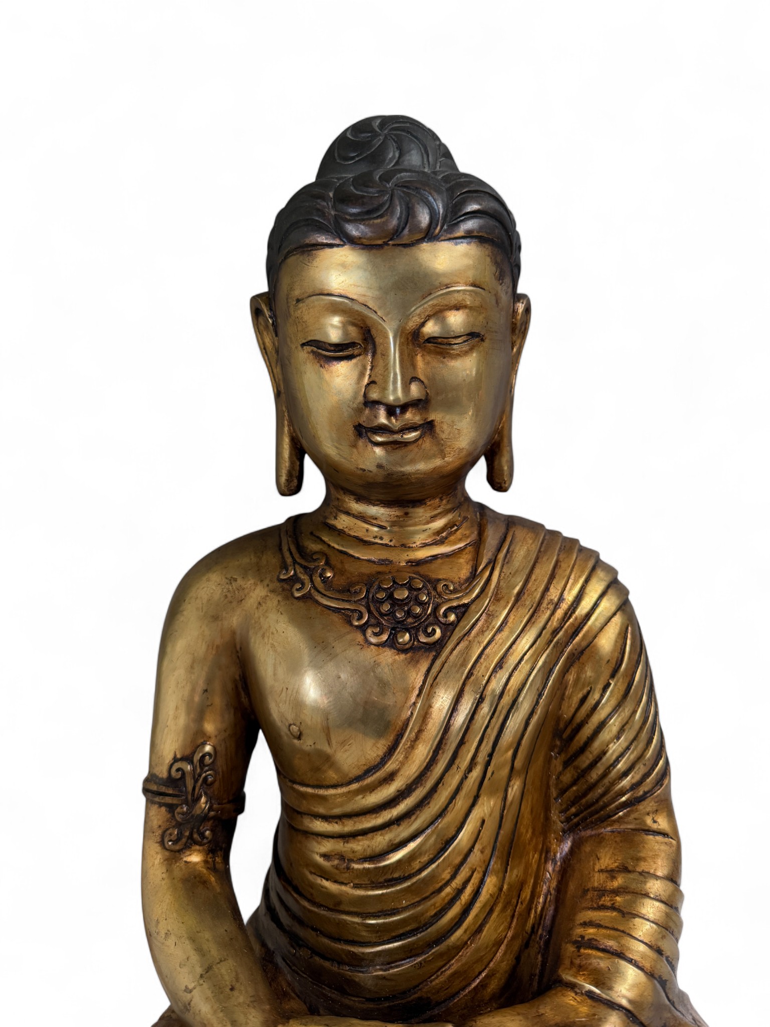 Bronze Meditations-Buddha – Tibet/China, ca. 30–40 Jahre, 44 cm