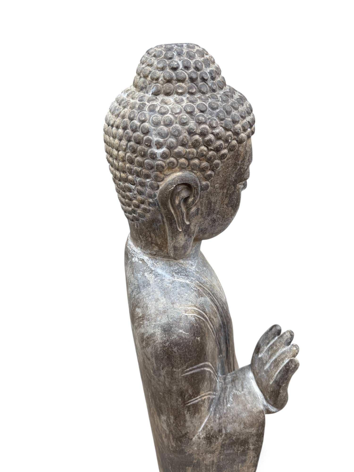 Garten Buddha Statue stehende Skulptur Schutz Geste 120 cm groß