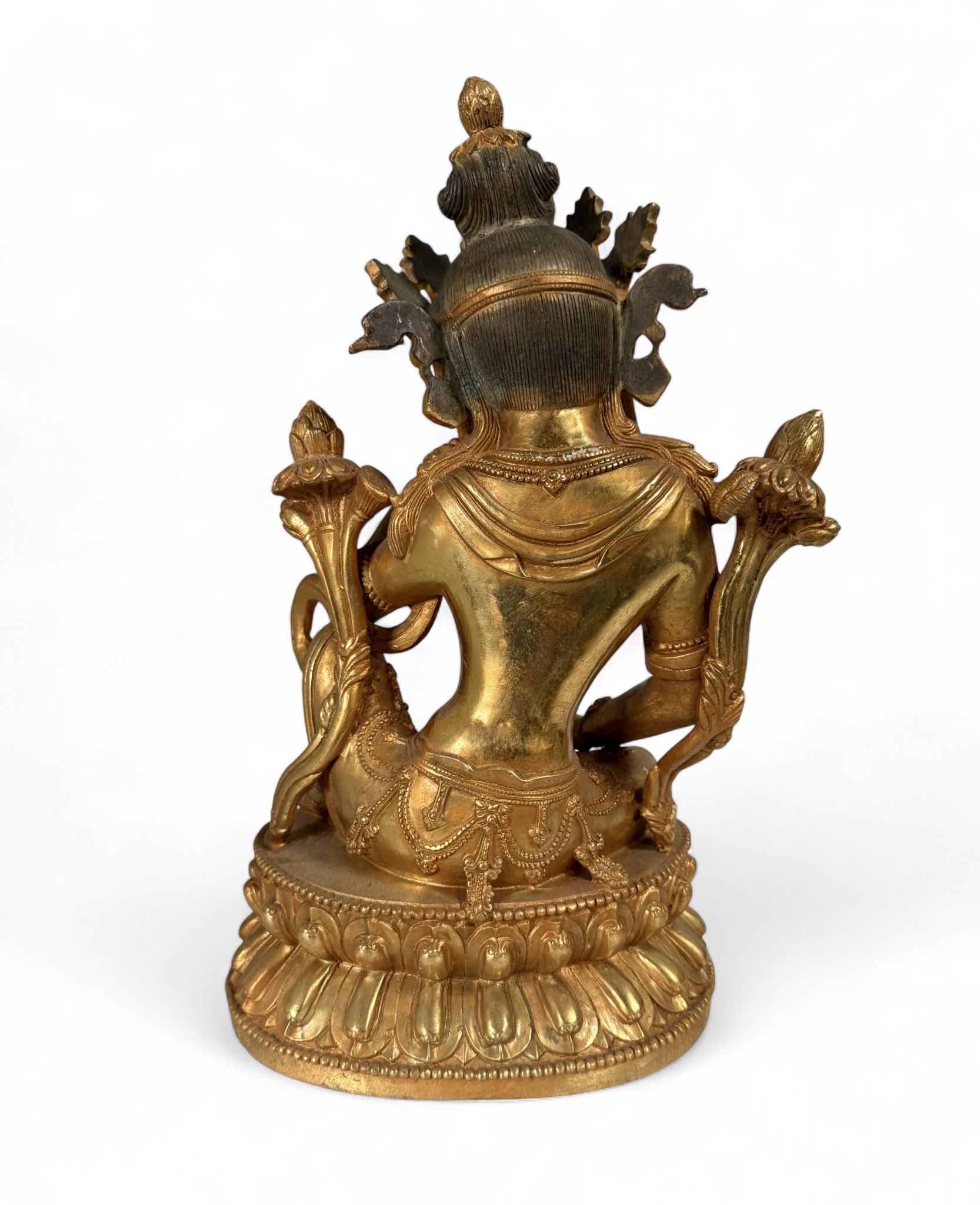 Gekrönte Guan Yin Bronze Figur aus Tibet/China (Sichuan) – 34,5 cm – Antikmarkt Sammlerstück