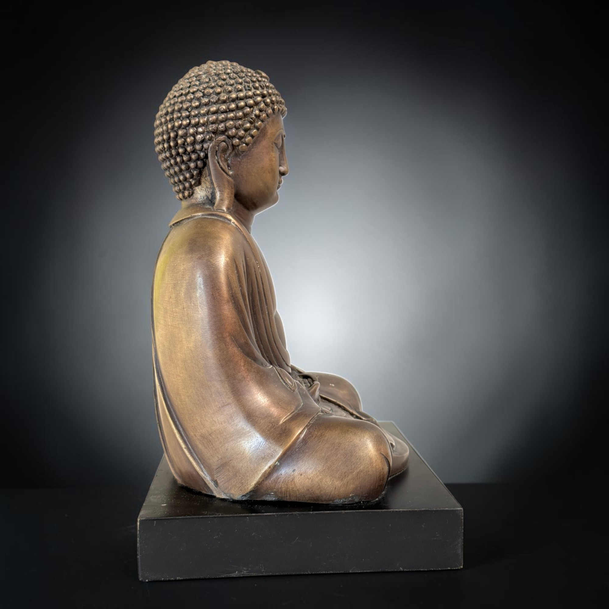 Alte Daibutsu Bronze Buddha Figur Kamakura Amida aus Japan
