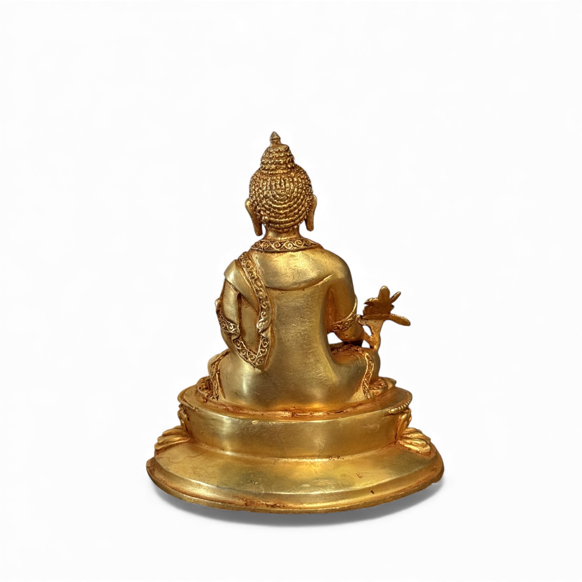 Medizin Buddha Figur Bronze vergoldet, Nepal