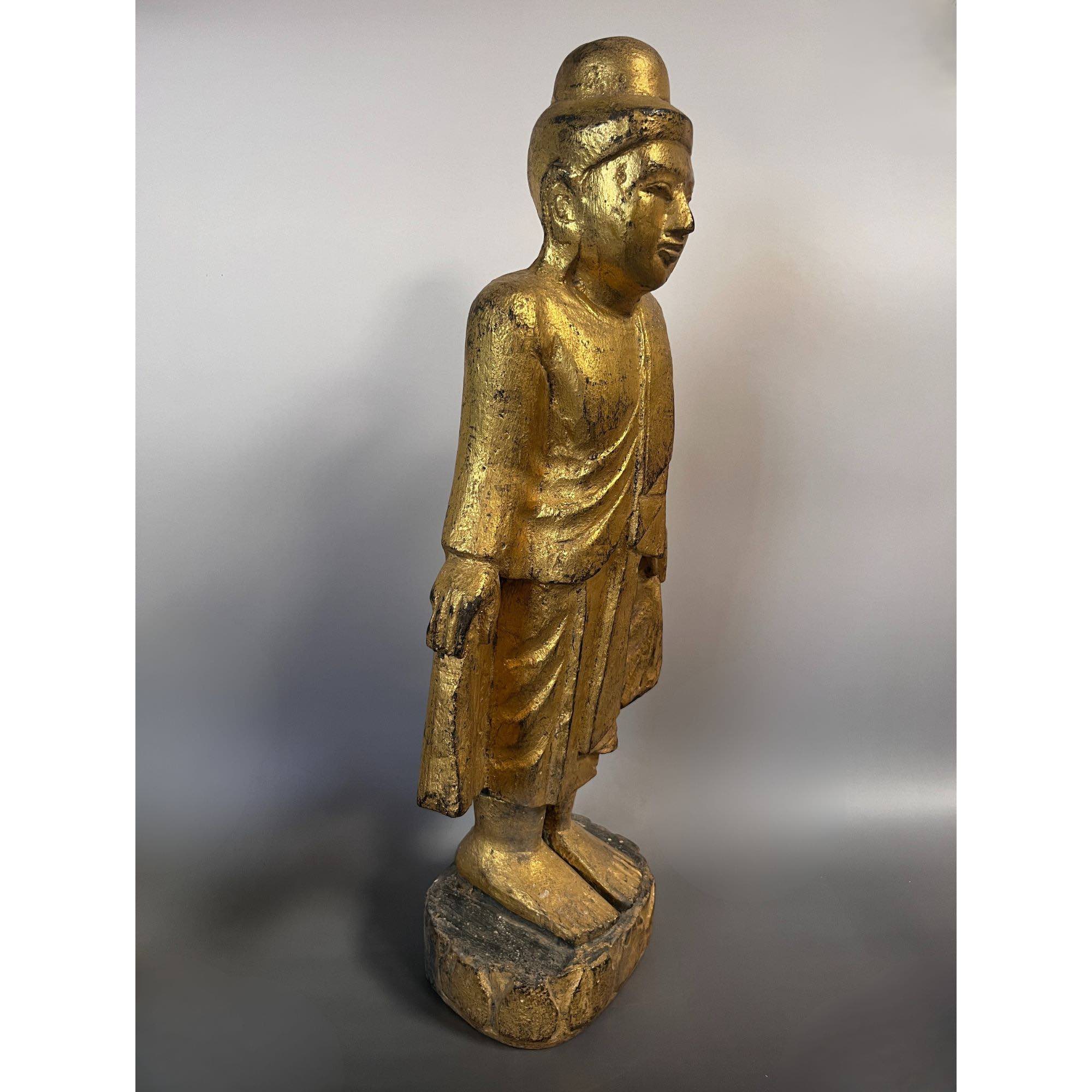 Holz Buddha Skulptur Burma Figur 61cm groß