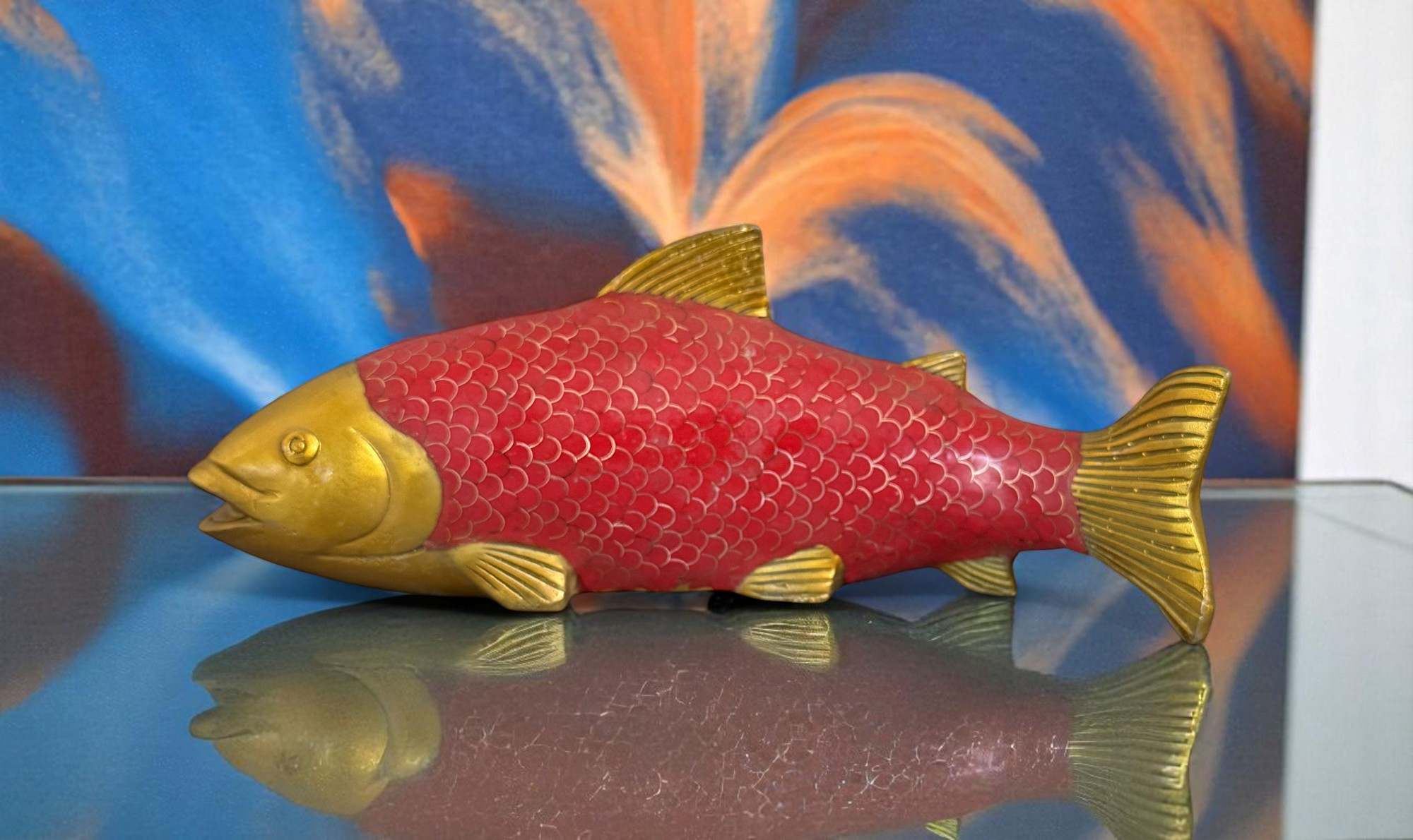 Koifisch Bronze Skulptur Cloisonne Figur Reichtumssymbol