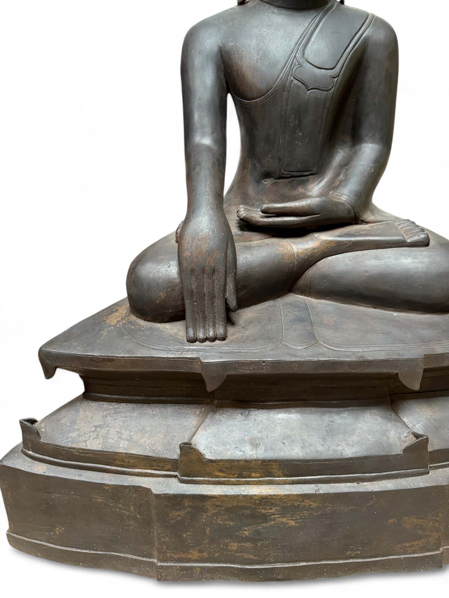 Shan Buddha Bronze Skulptur Burma Statue