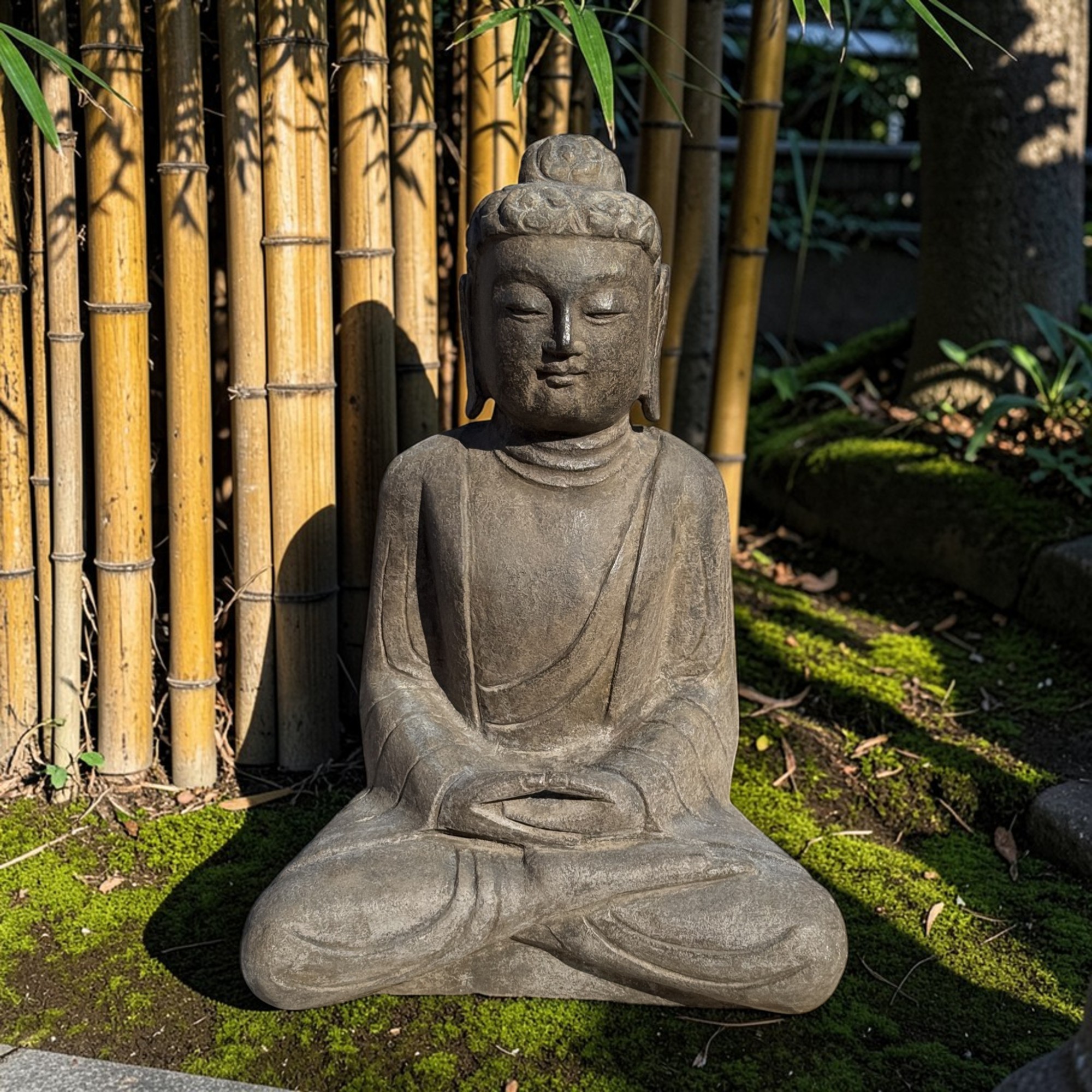 Garten Buddha Figur Stein Skulptur Tibet - China, 57 cm groß