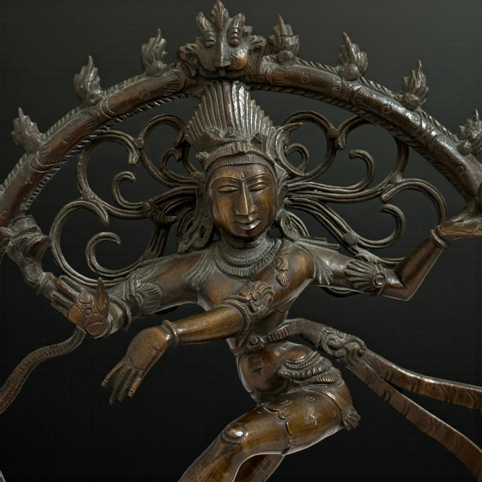 Shiva Nataraja Statue aus Bronze, 19. Jh., Sammlerstück aus Sammlungsauflösung
