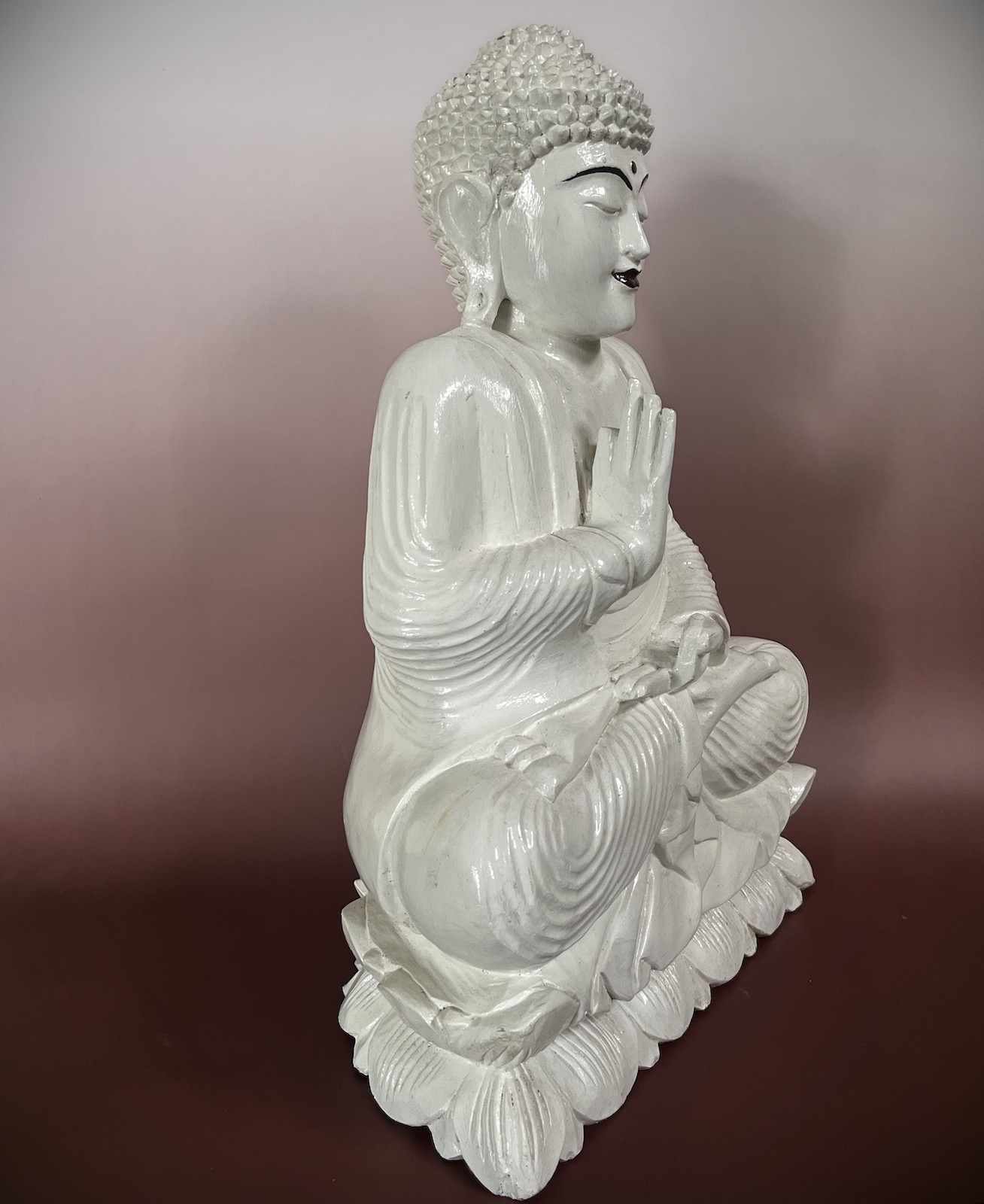 Holz Buddha Figur lehrende Geste 49cm groß