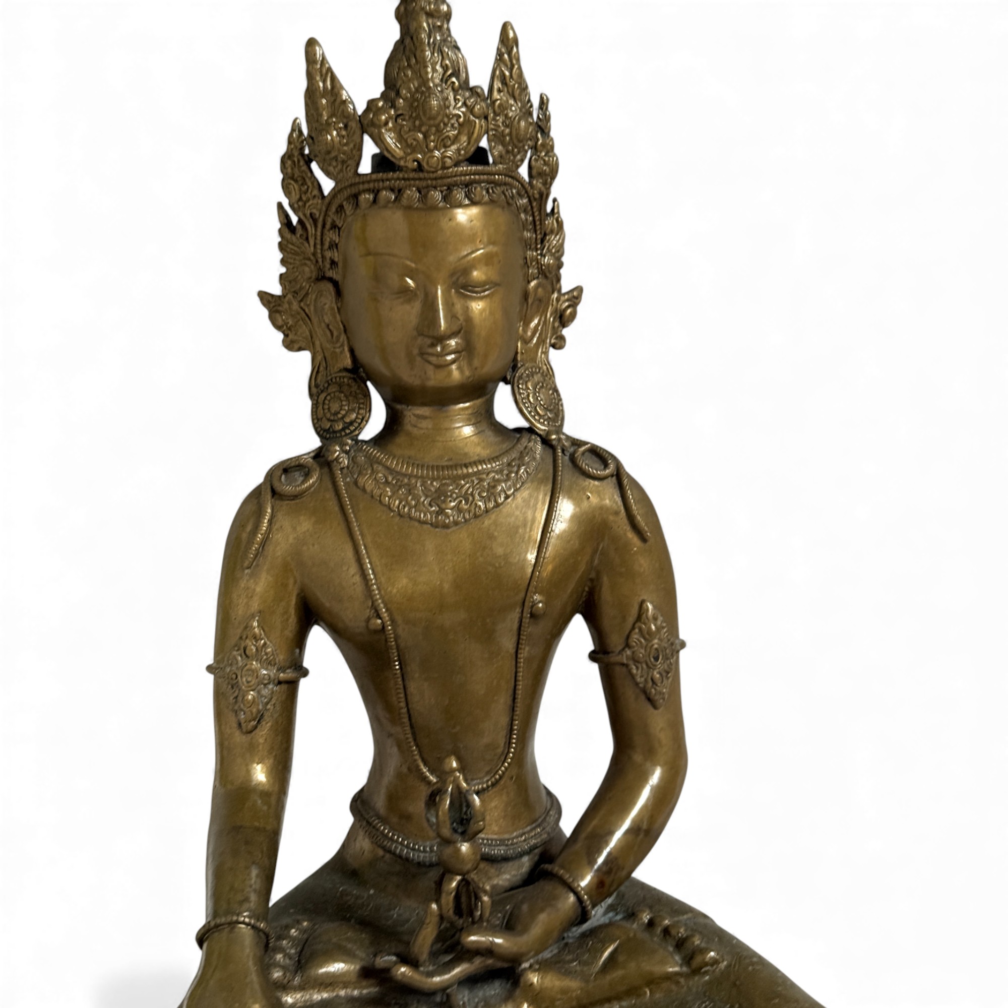Tibet Buddha Skulptur aus Bronze mit Dorje