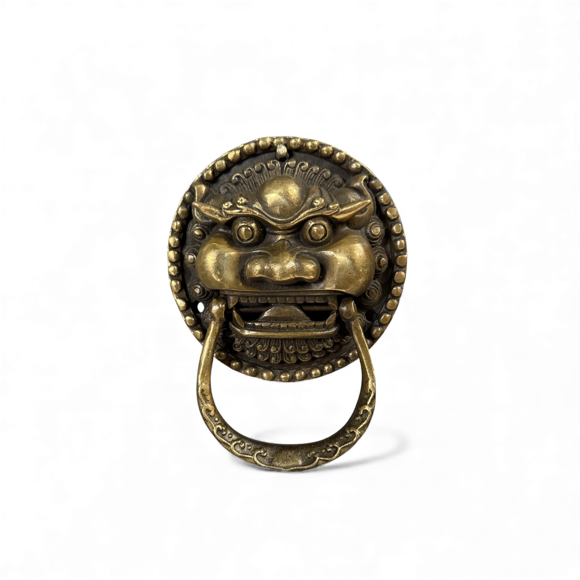 Türklopfer aus Bronze - Tempelwächter Löwe aus China