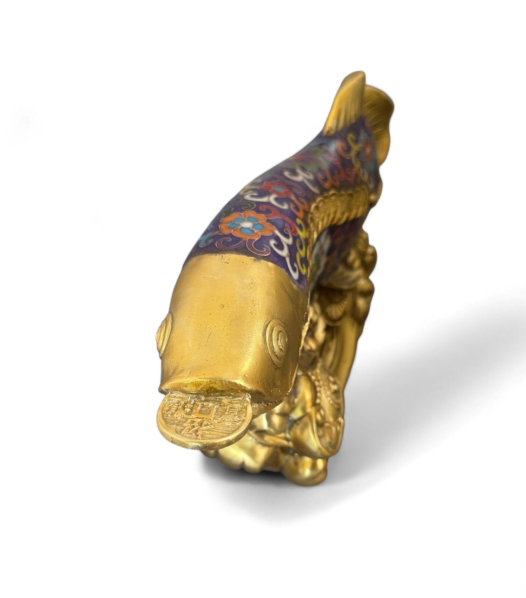 Koifisch Bronze Skulptur Cloisonne Figur Reichtumssymbol