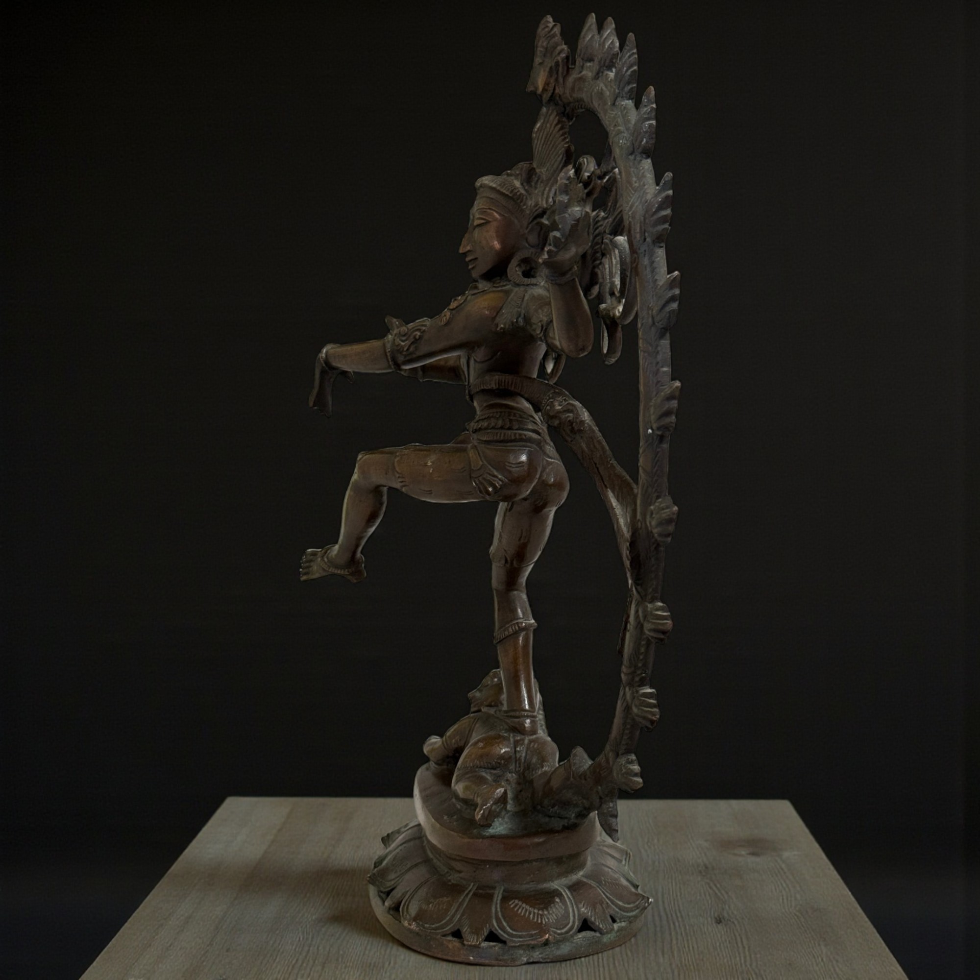 Shiva Nataraja Statue aus Bronze, 19. Jh., Sammlerstück aus Sammlungsauflösung