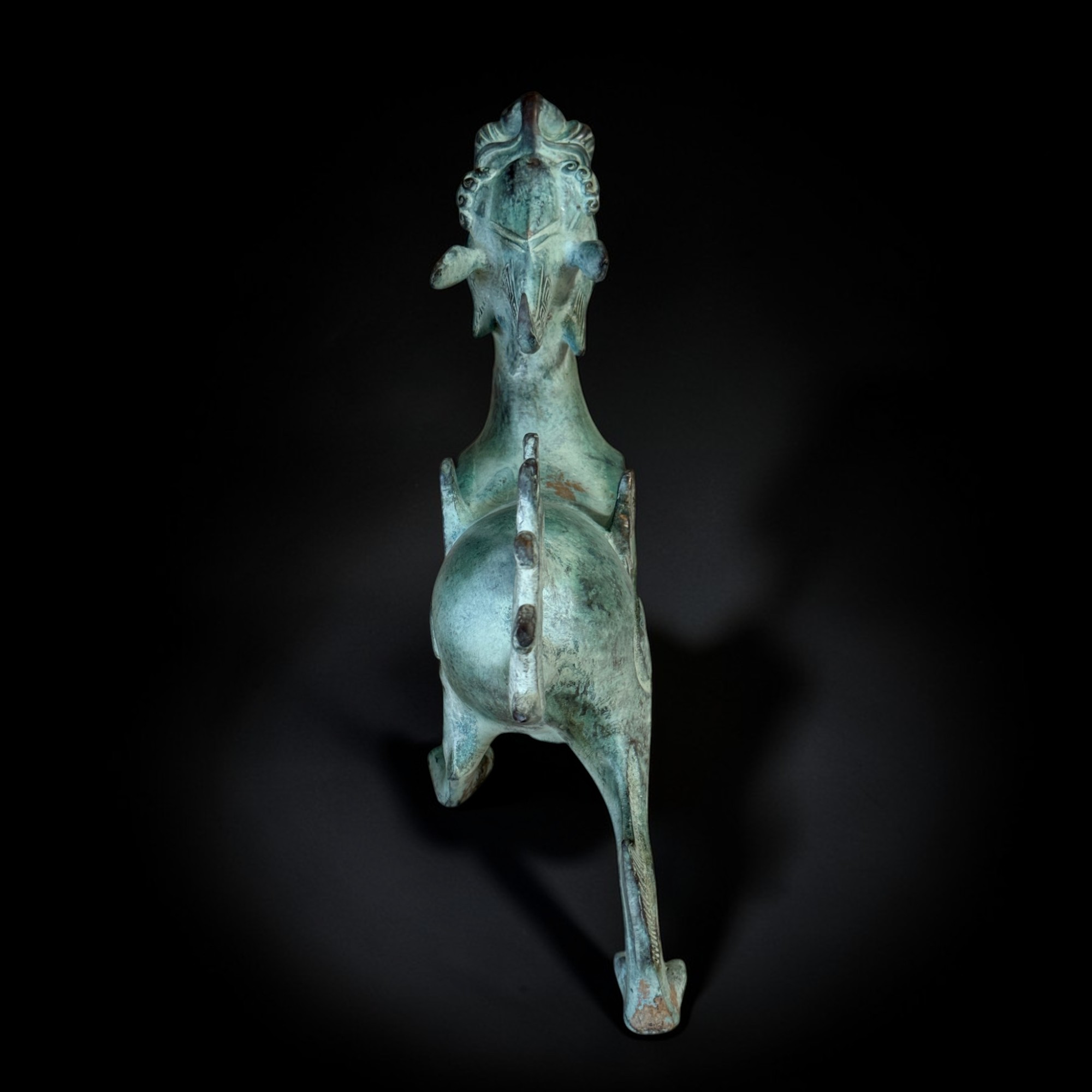 Chinesischer Pixiu Drache Bronze Skulptur 32 cm lang