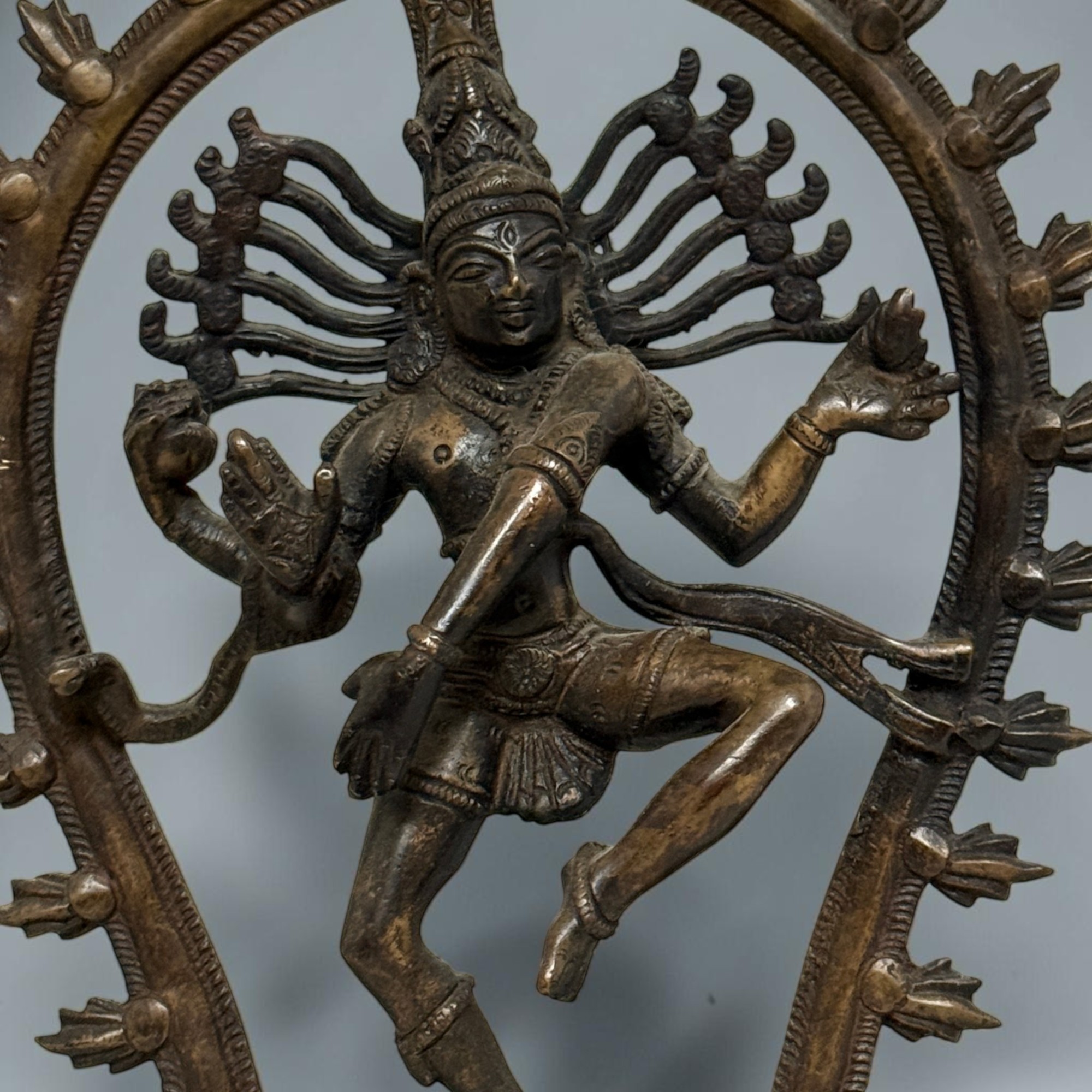 Dancing Shiva Figur Bronze Indien, Nataraja Statue 30 cm, Vintage Skulptur