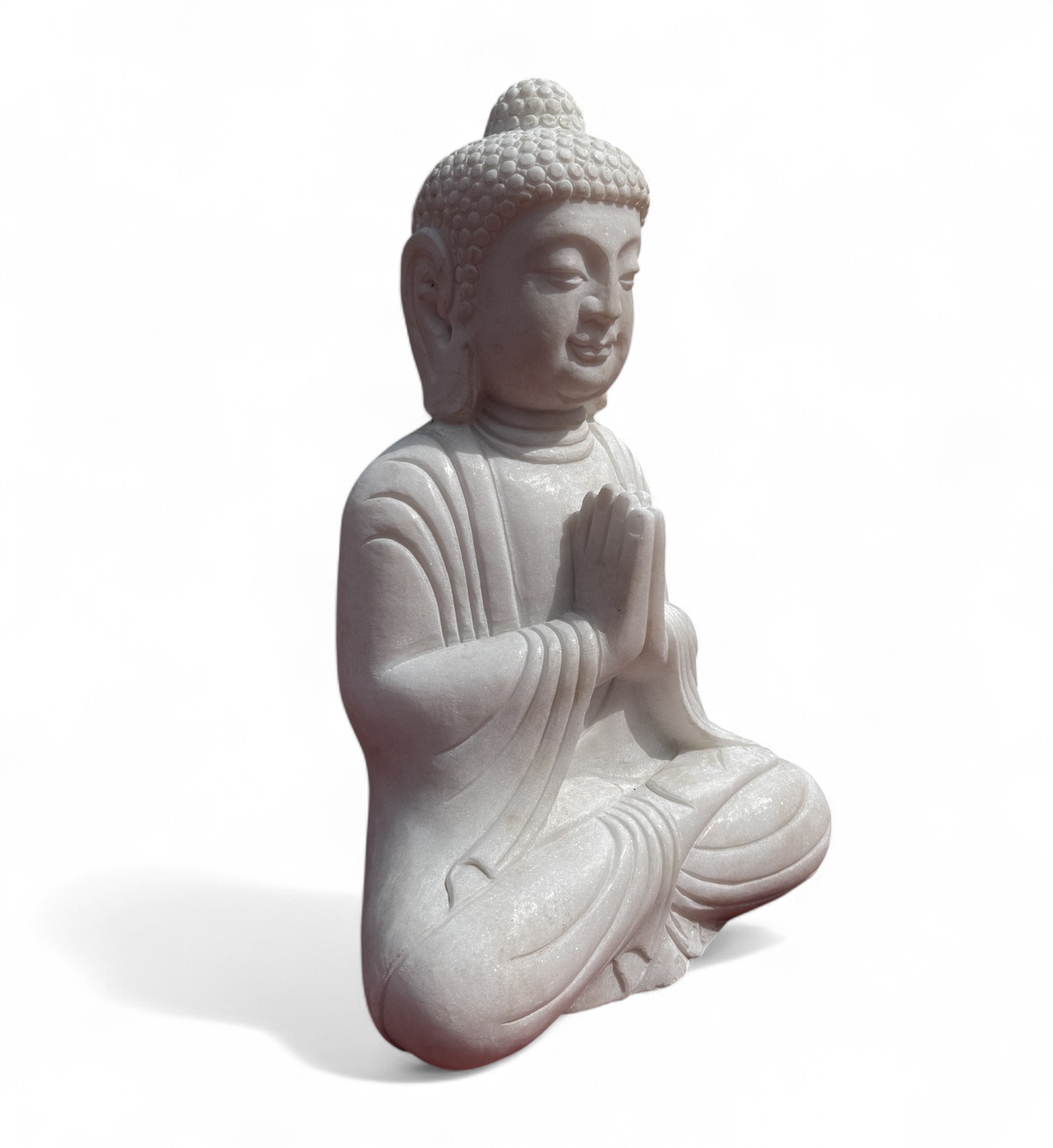 Garten Buddha Statue Marmor Stein Skulptur Namaste Mudra