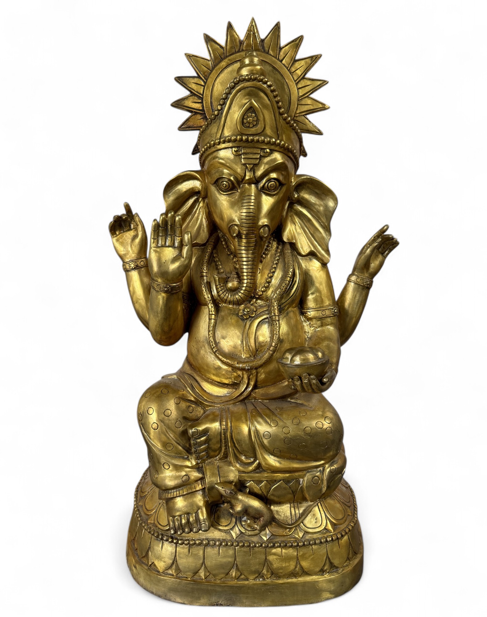 Große Ganesha Statue aus Bronze – 74 cm – ca. 30–40 Jahre alt