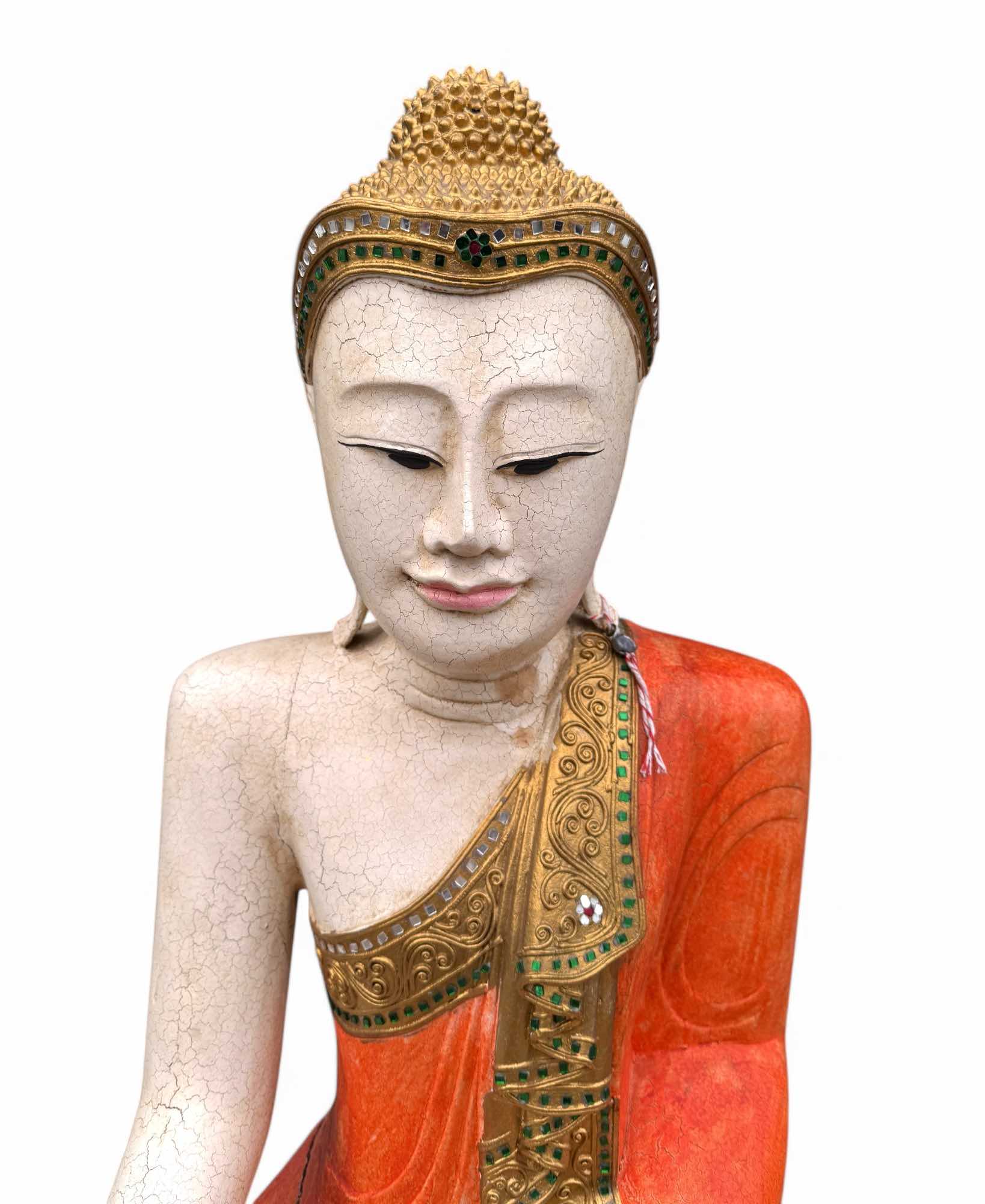 Holz Buddha Statue Thailand Skulptur 90 cm groß