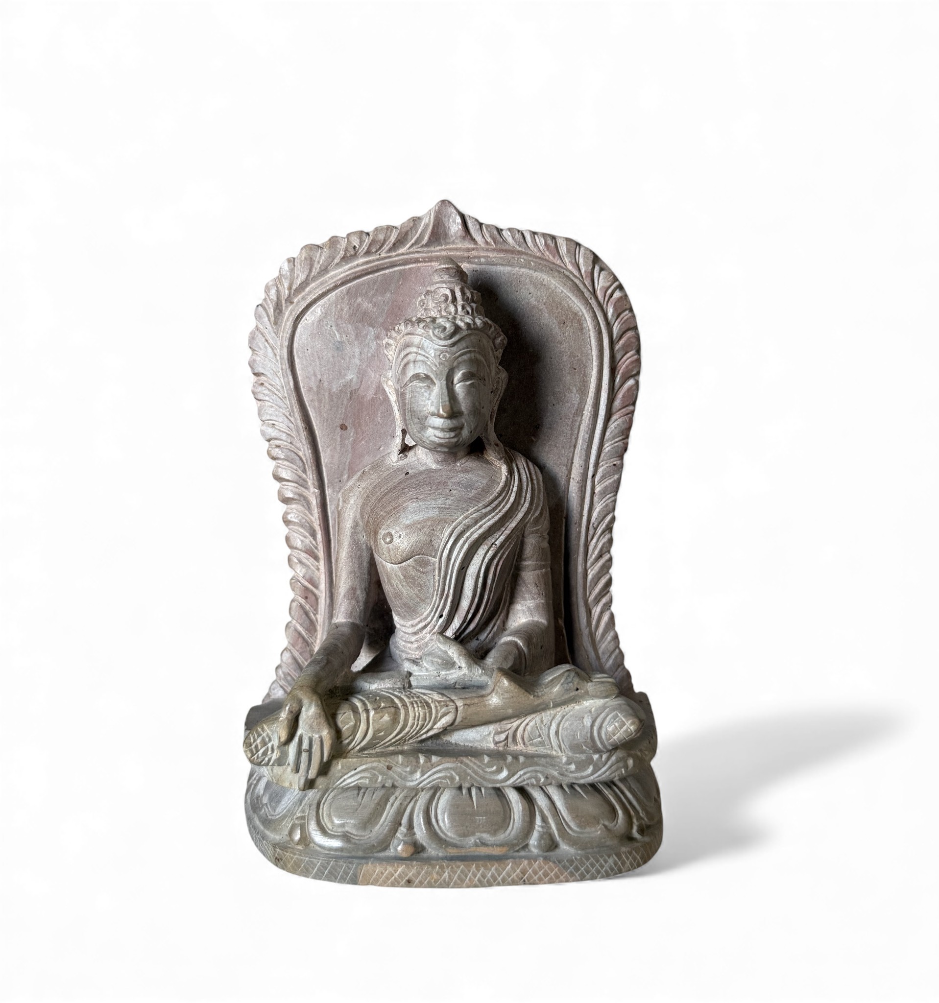 Buddha Figur Marmorstein Nepal - feine handarbeit