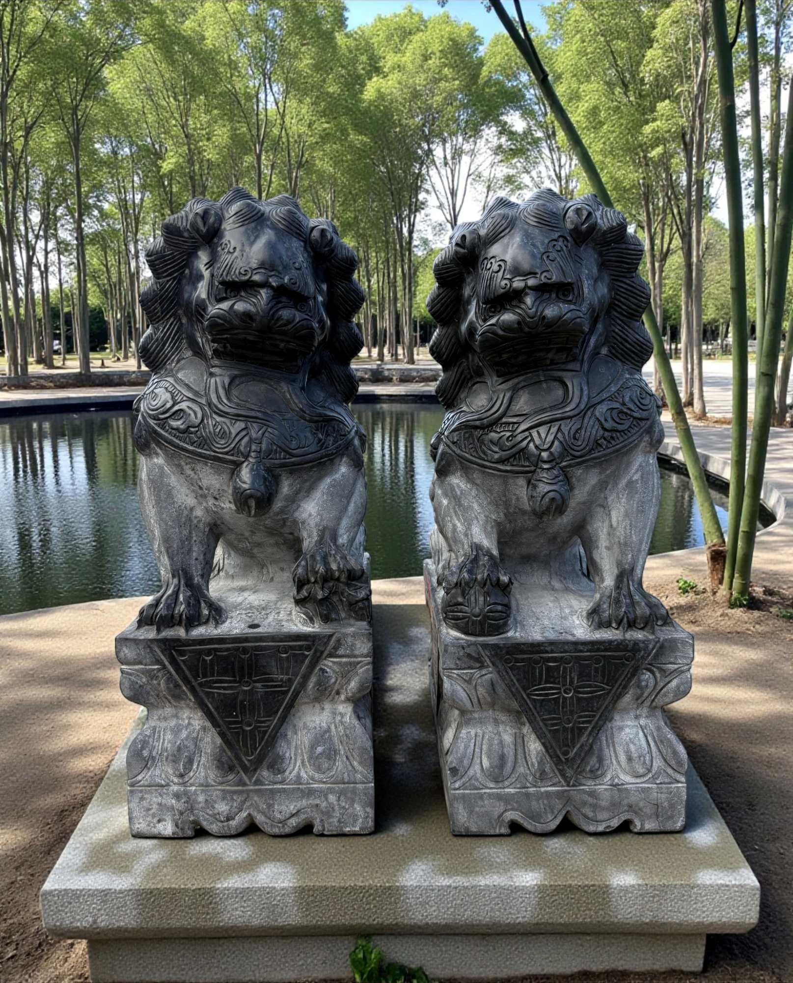 Chinesische Wächterlöwen Garten Skulpturen 50 cm groß