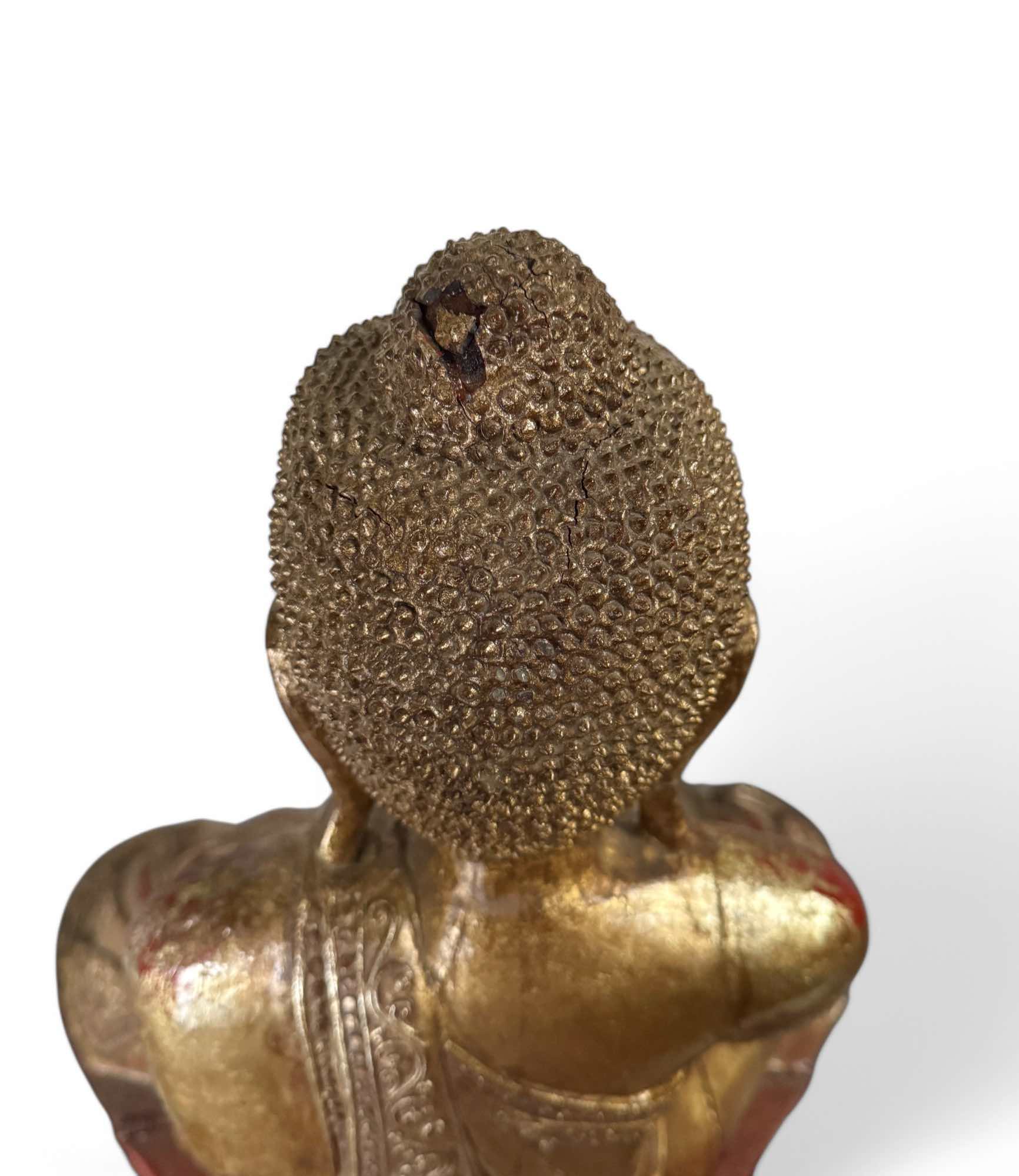 Holz Buddha Statue Thailand blattvergoldet 58cm groß