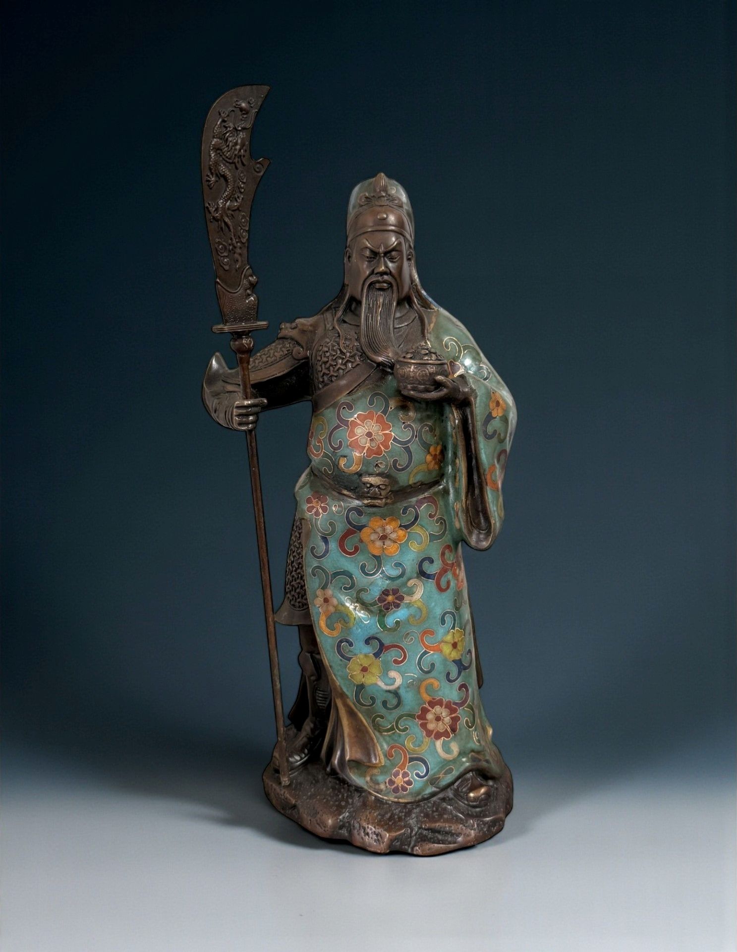 General Guan Yu China Bronze Krieger Figur Cloisonne Skulptur General Guan Yu China Bronze Krieger Figur Cloisonne Skulptur
