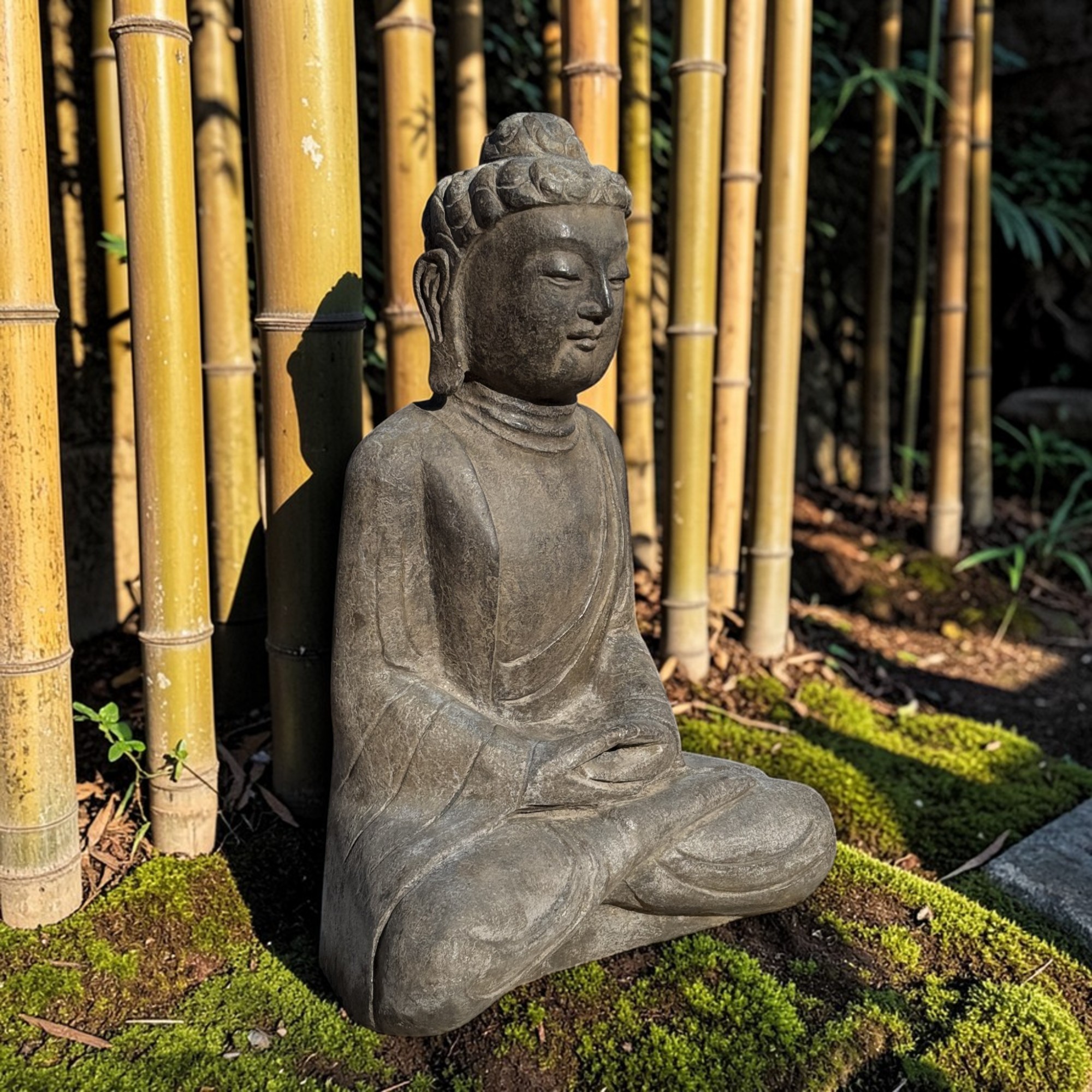 Garten Buddha Figur Stein Skulptur Tibet - China, 57 cm groß