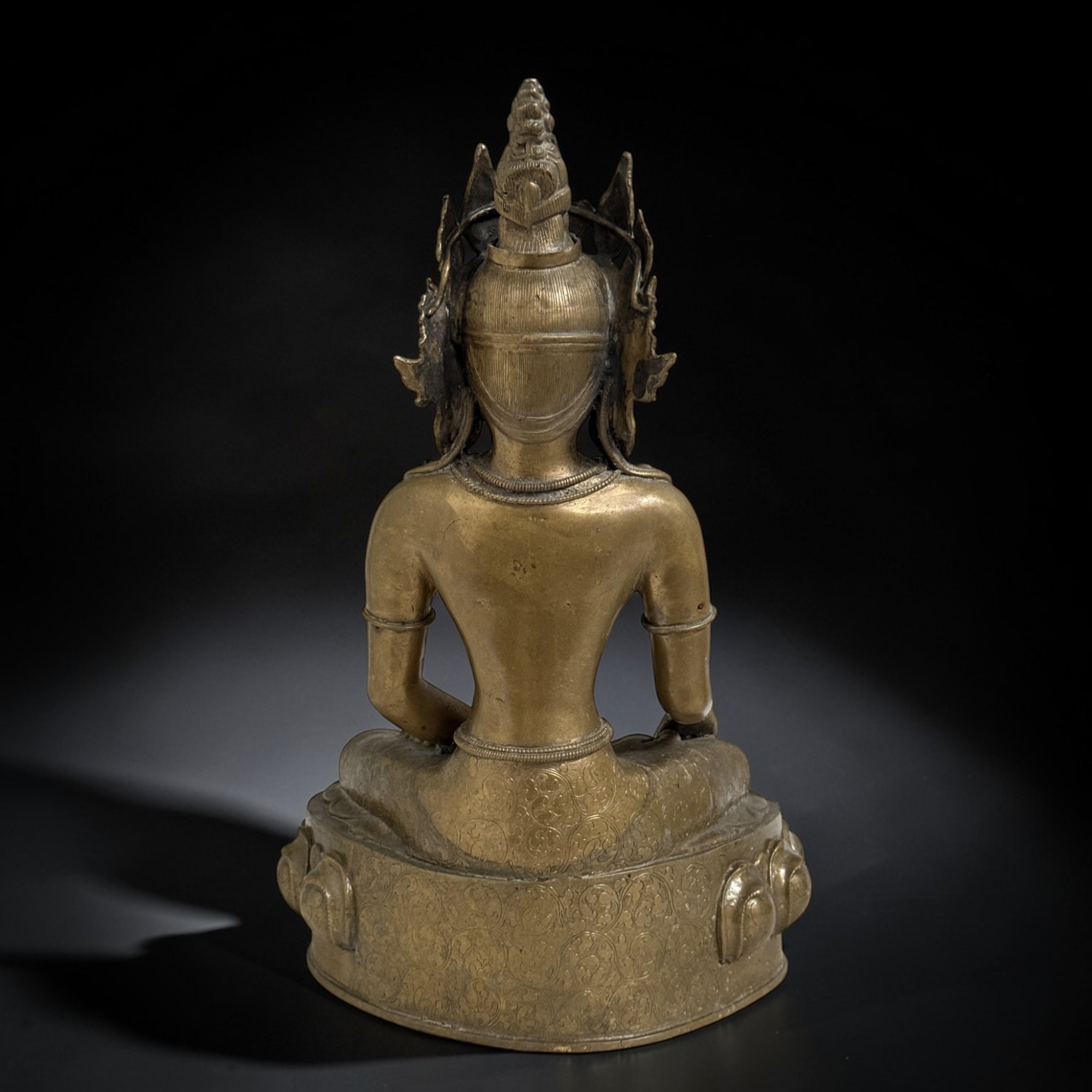 Tibet Buddha Skulptur aus Bronze mit Dorje