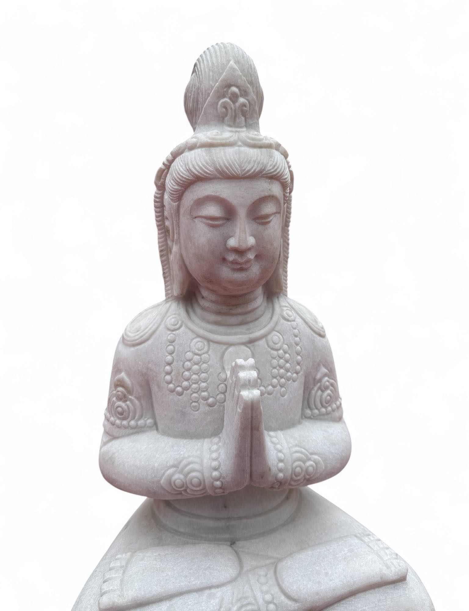 Guanyin Garten Buddha Skulptur Marmor Stein 65cm groß
