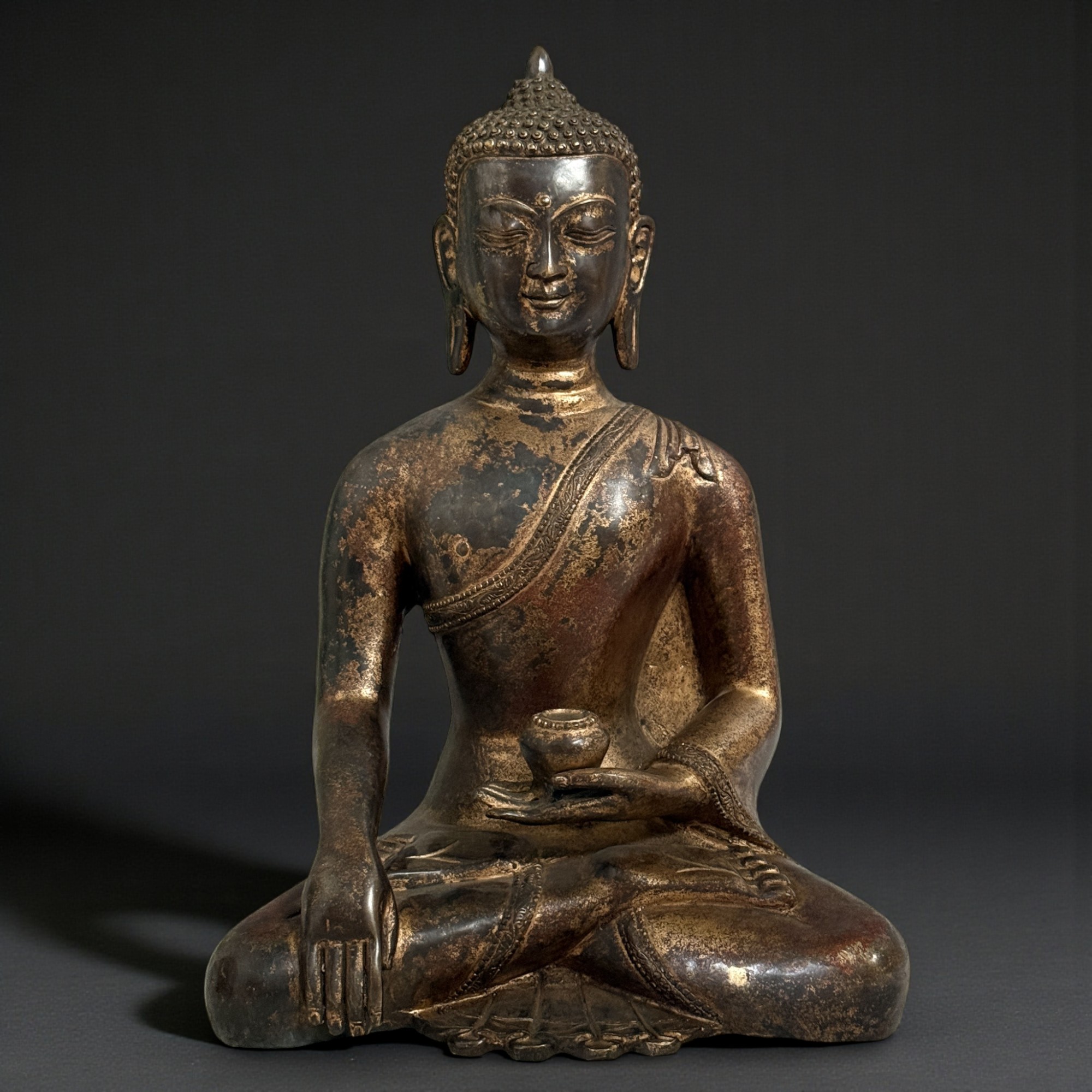 Siddharta Gautama Bronze Buddha Figur 39 cm groß