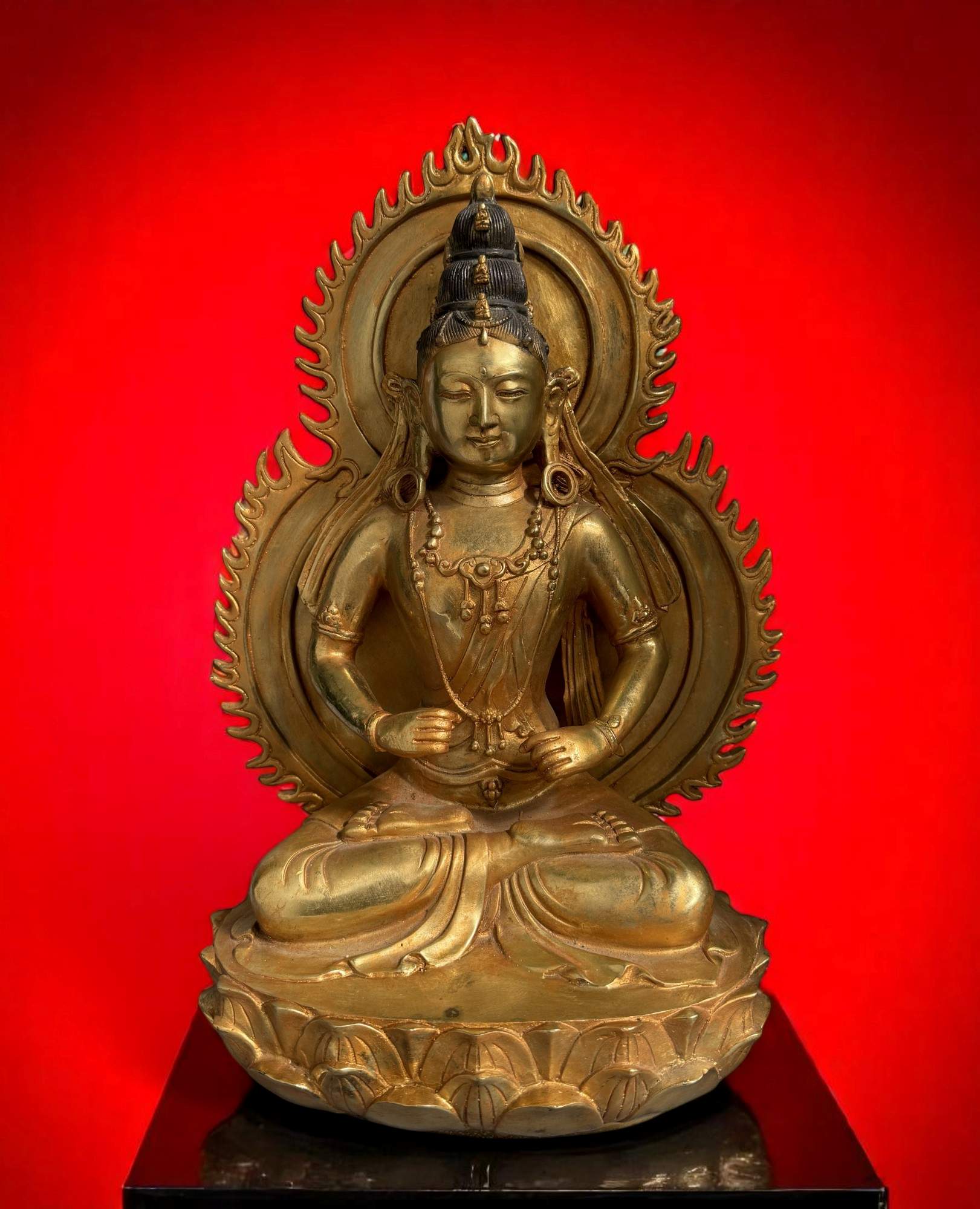 Bodhisattva Figur Bronze China Skulptur 43 cm groß
