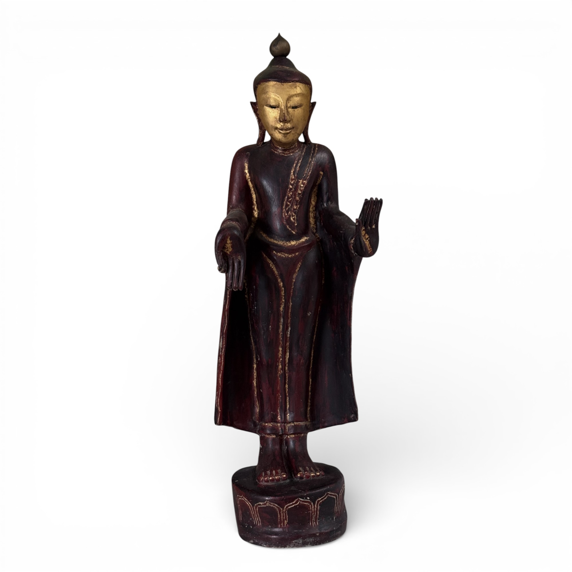 Birmanischer Lacquerware Buddha 102 cm groß