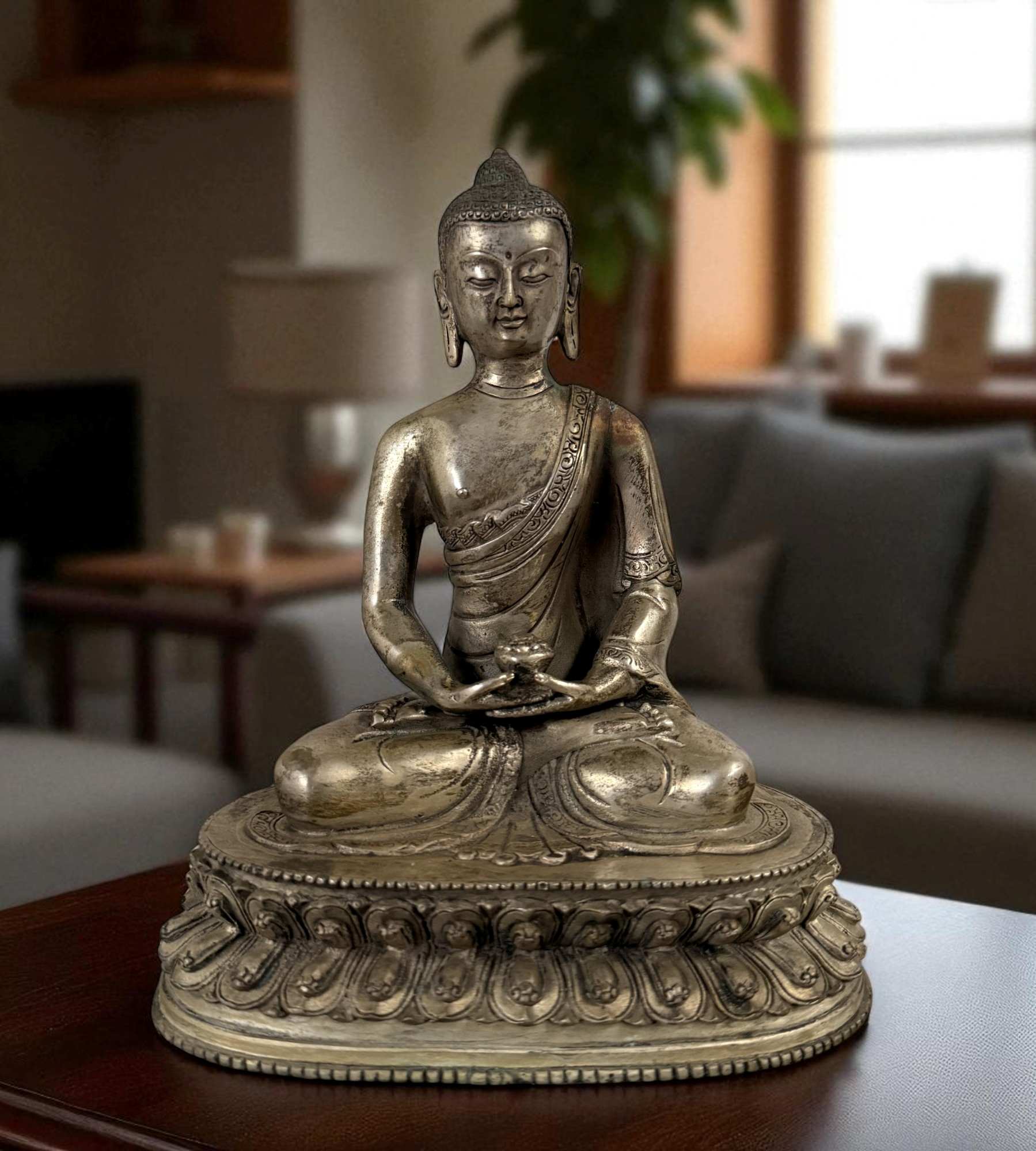 Bronze Buddha in Meditationshaltung – Symbol für Ruhe & innere Balance