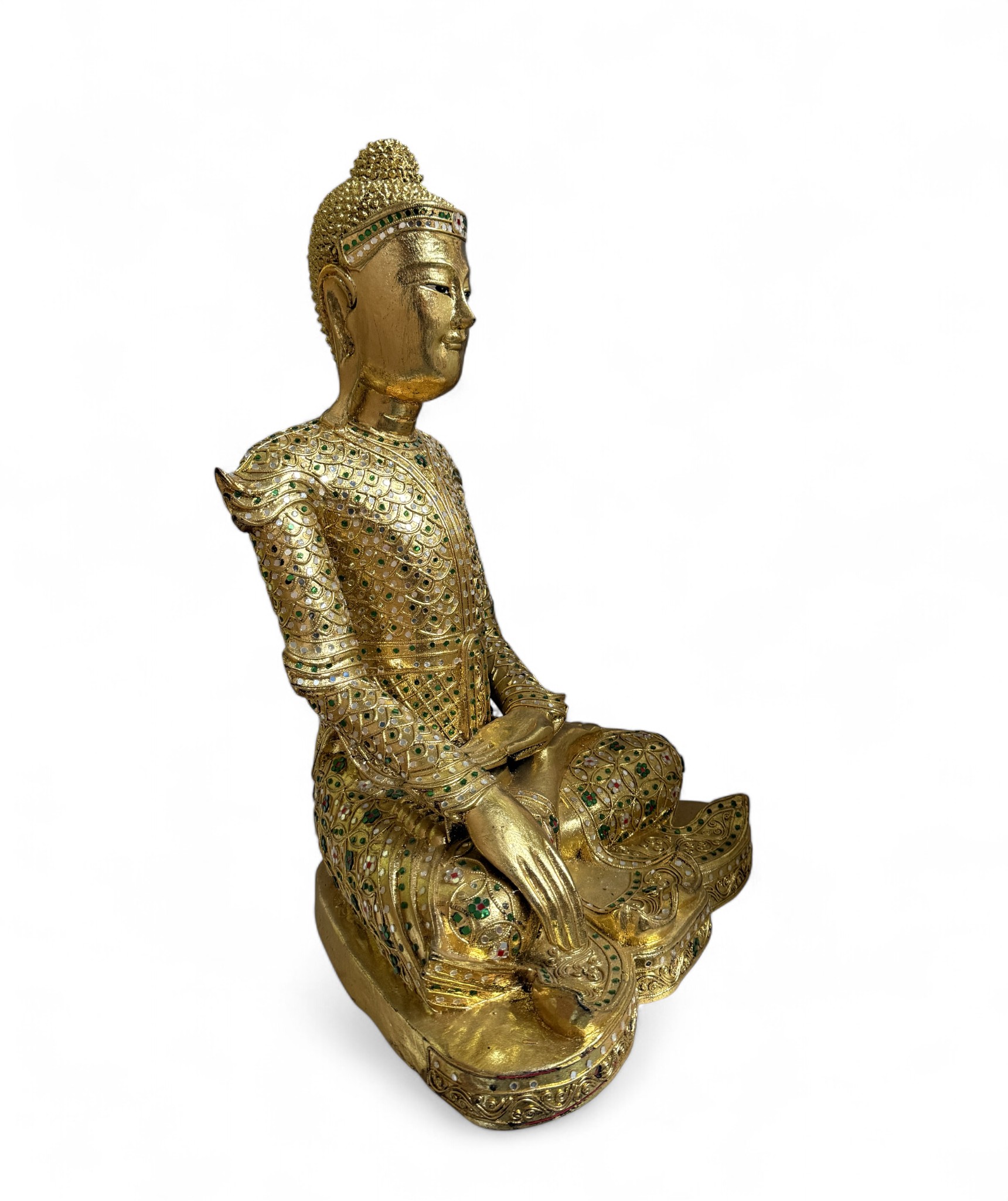 Holz Buddha Skulptur Thailand - blattvergoldet