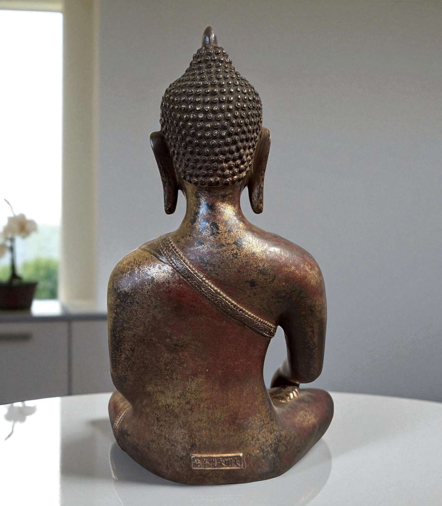 Siddharta Gautama Bronze Buddha Figur 39 cm groß