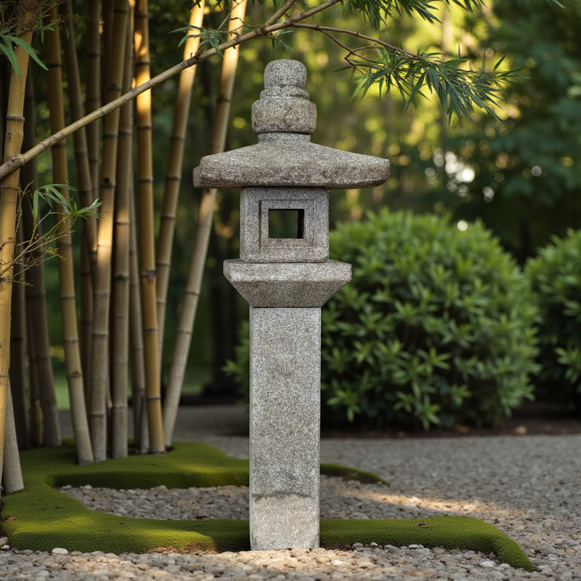 Japan Garten Pagode Steinlaterne aus Granitstein 115 cm groß