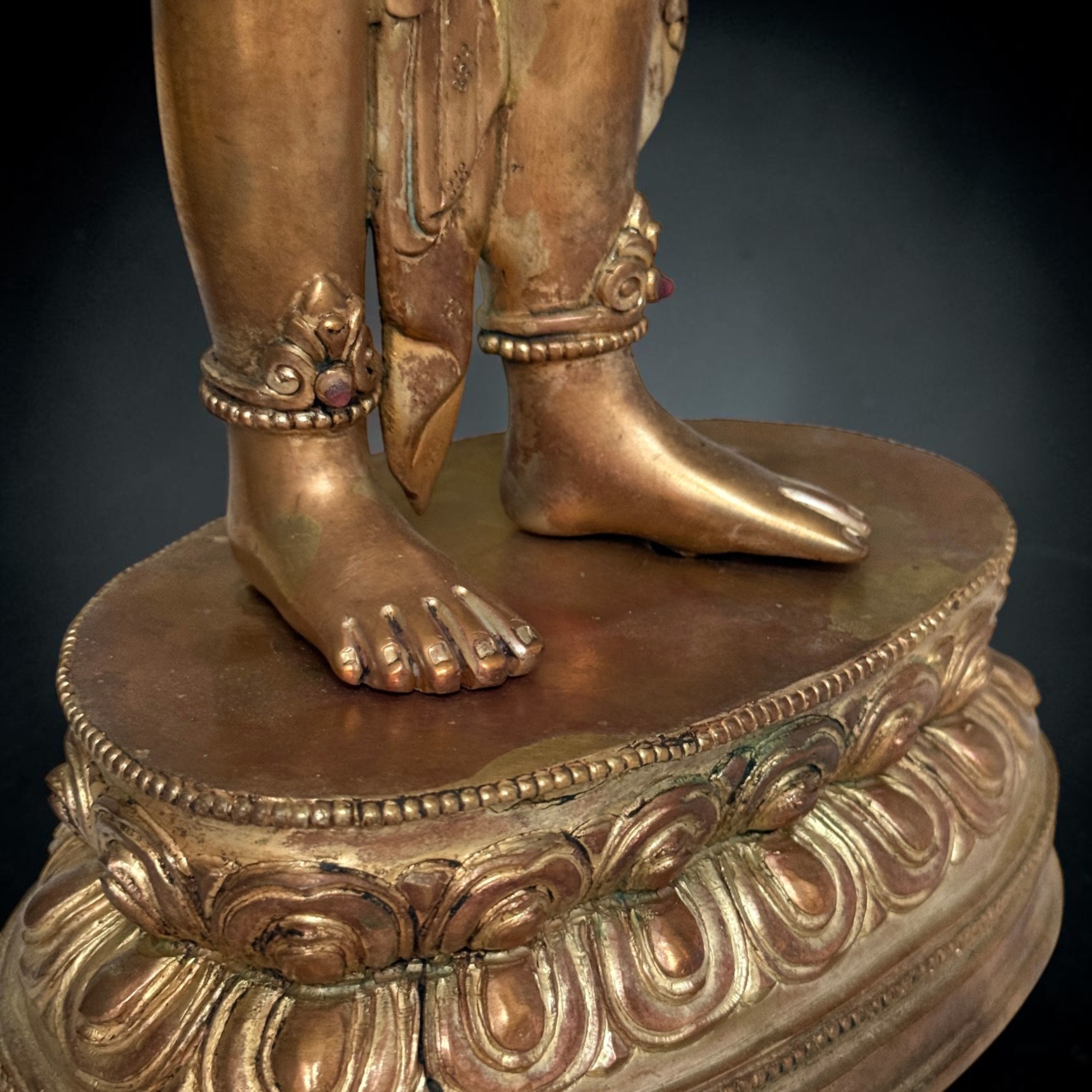 Padmapani Kupfer Bronze Statue Nepal Skulptur 53 cm groß