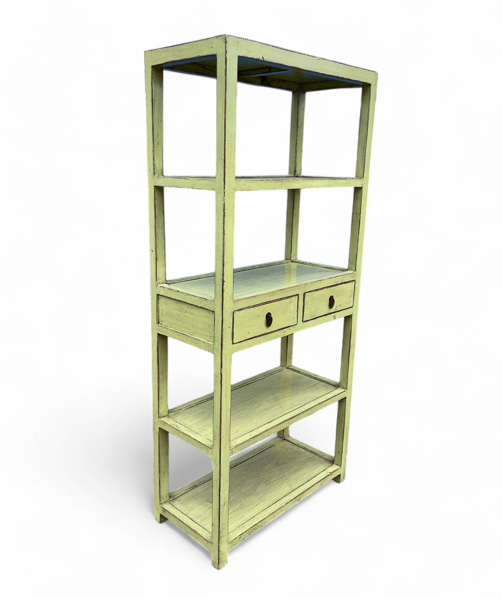 Asiatisches Holz Regal, Pistaziengrün