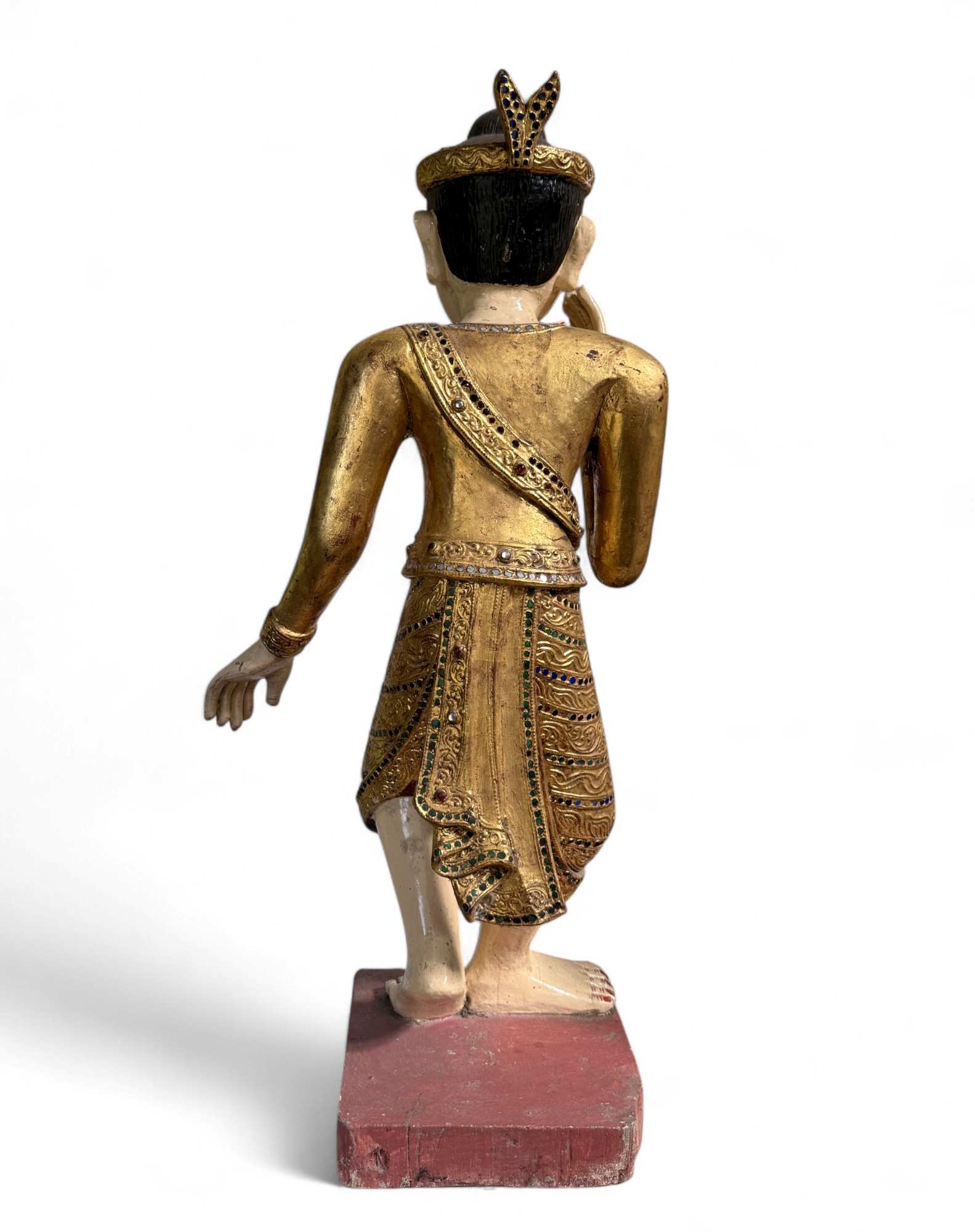 Alte Nat Skulptur aus Burma - Teak Holz Statue